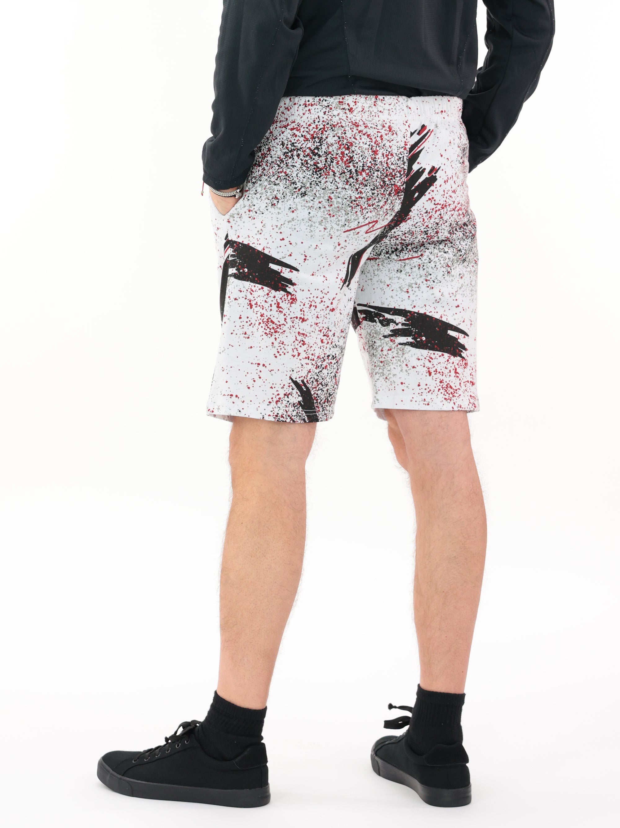 Zubaz NFL Adult Unisex Z88 Embroidered Confetti 3 Team Color Shorts, Atlanta Falcons