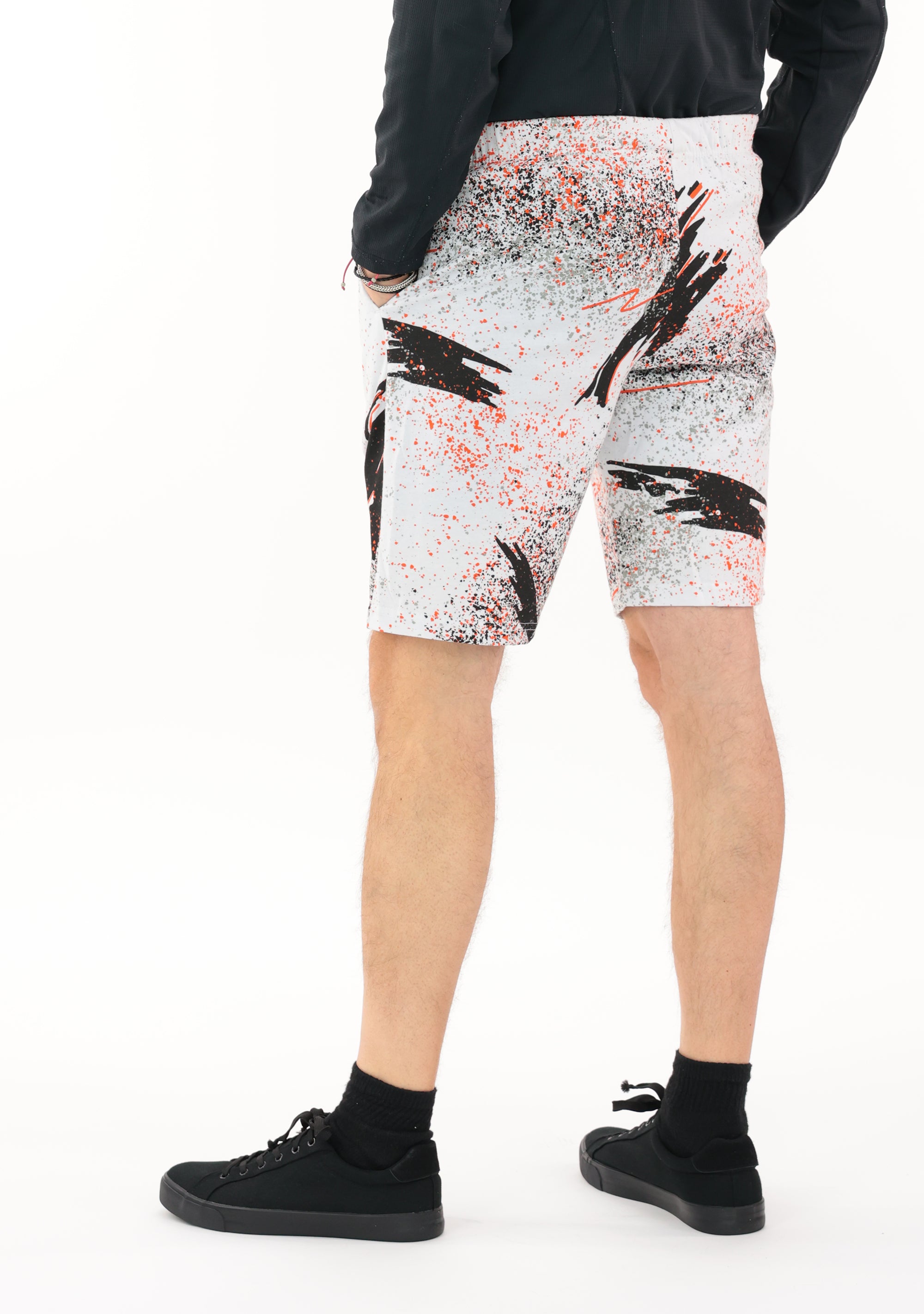 Zubaz NFL Adult Unisex Z88 Embroidered Confetti 3 Team Color Shorts, Cincinnati Bengals