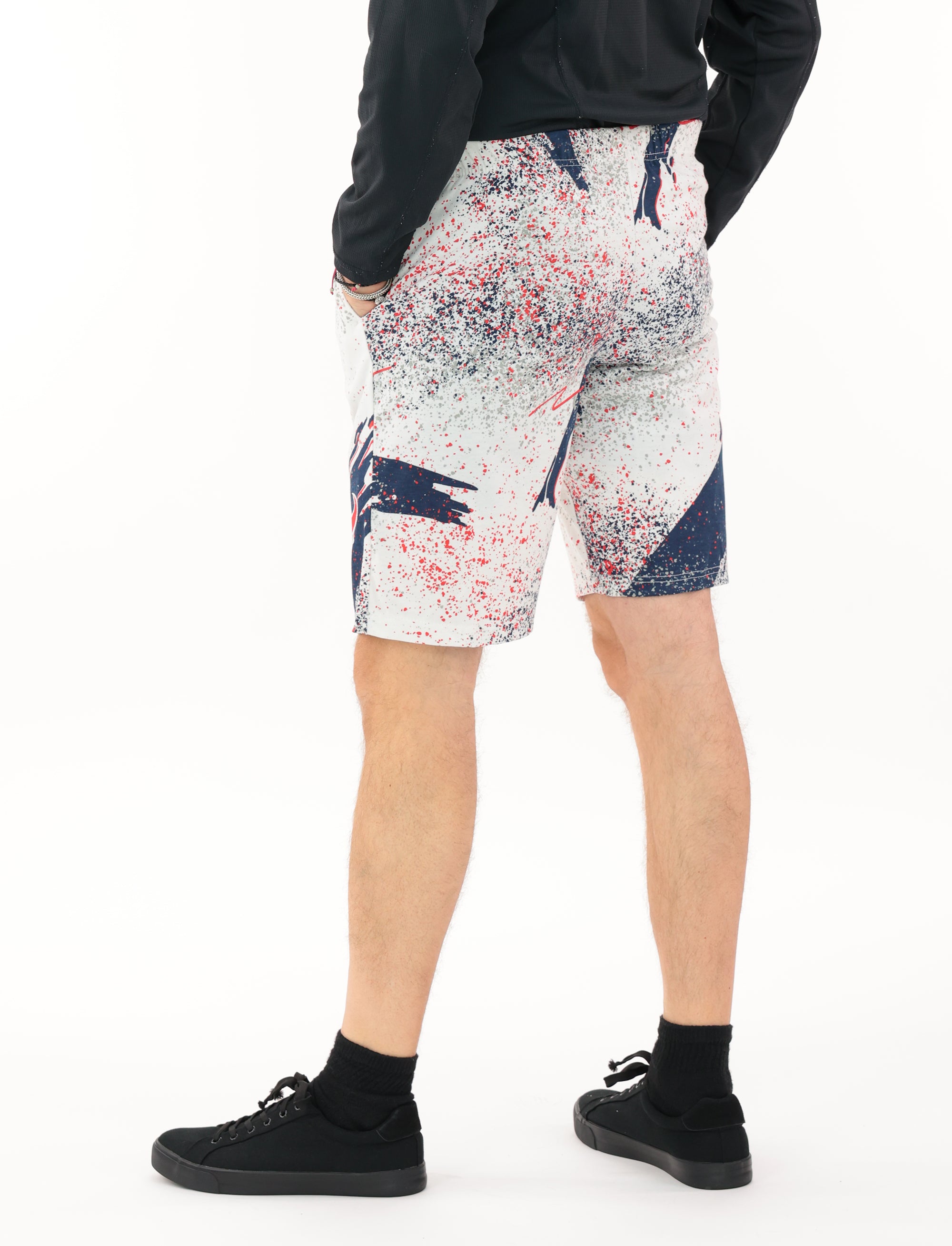 Zubaz NFL Adult Unisex Z88 Embroidered Confetti 3 Team Color Shorts, Houston Texans