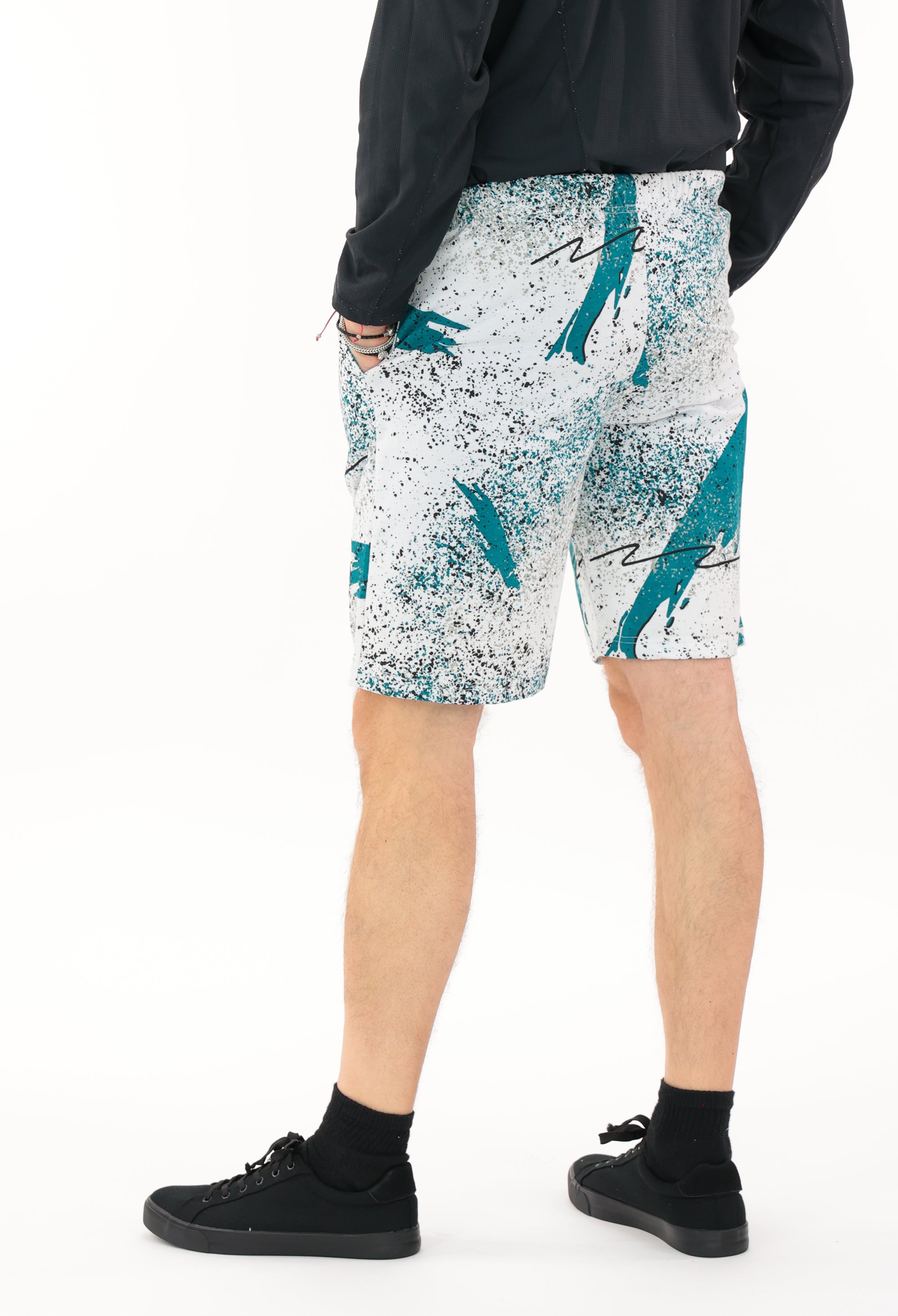 Zubaz NFL Adult Unisex Z88 Embroidered Confetti 3 Team Color Shorts, Jacksonville Jaguars