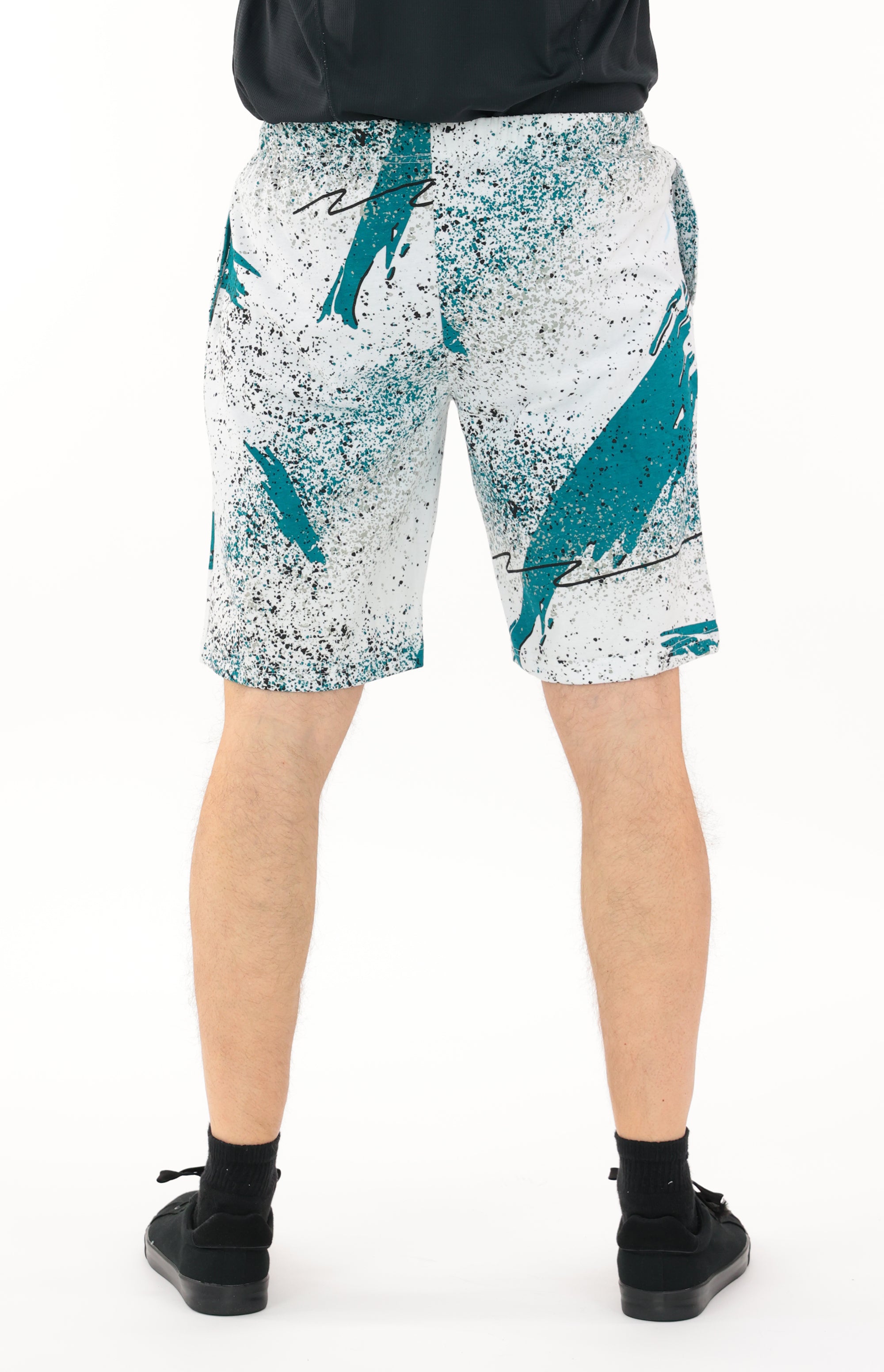 Zubaz NFL Adult Unisex Z88 Embroidered Confetti 3 Team Color Shorts, Jacksonville Jaguars