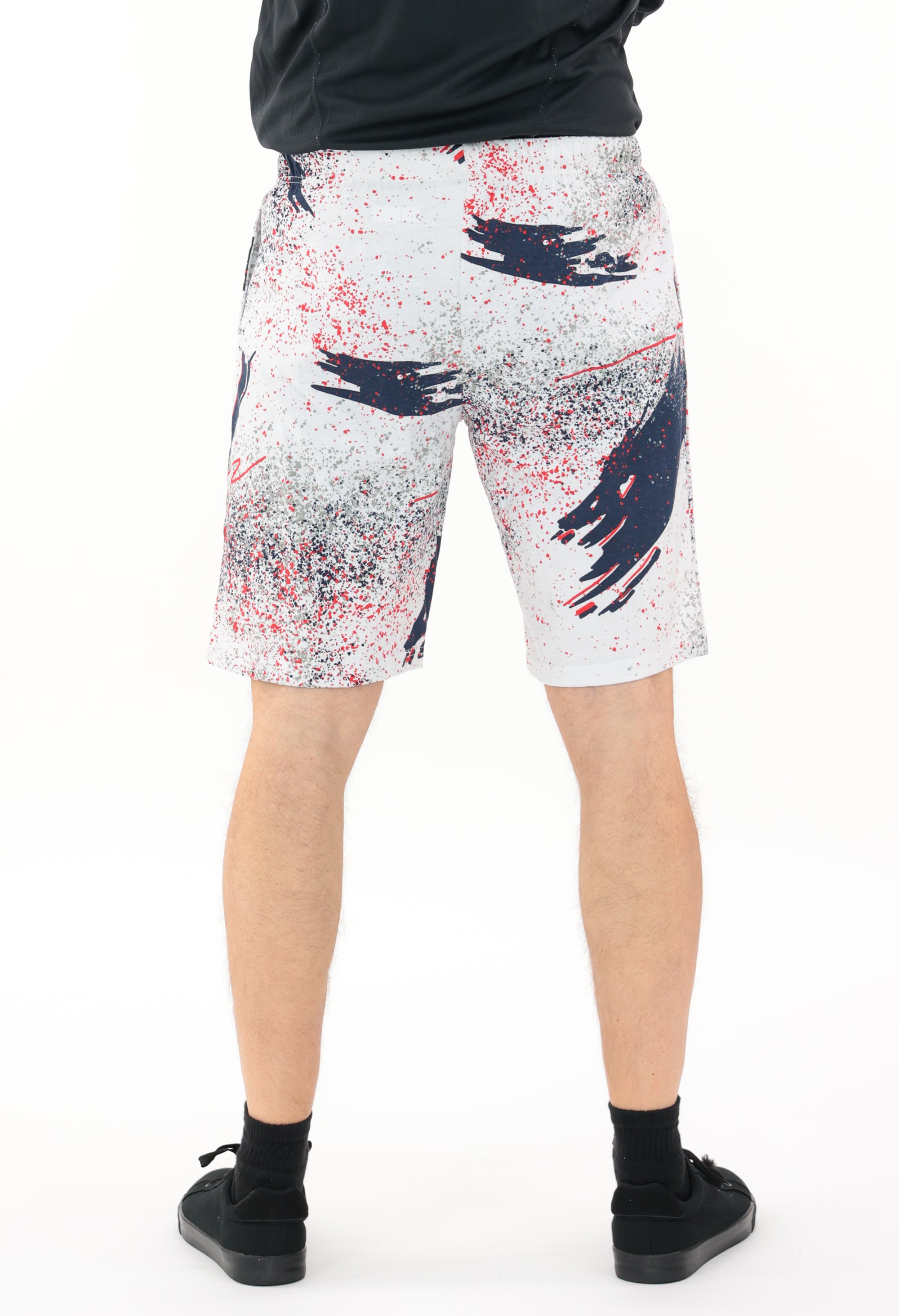 Zubaz NFL Adult Unisex Z88 Embroidered Confetti 3 Team Color Shorts, New England Patriots