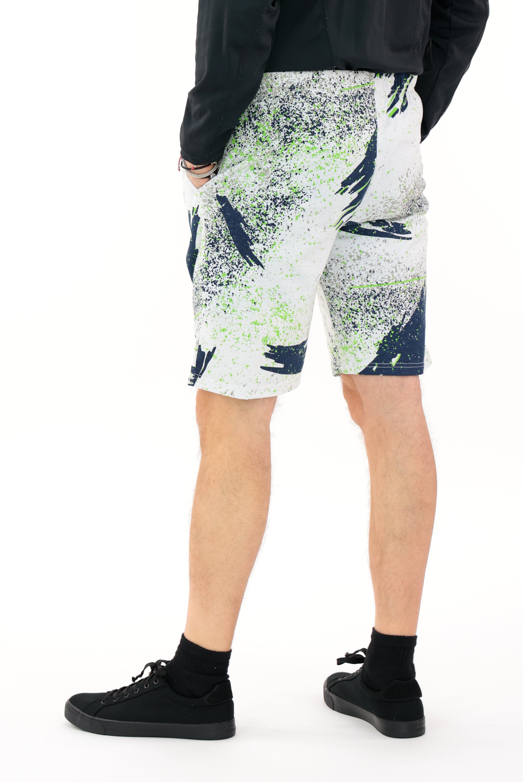 Zubaz NFL Adult Unisex Z88 Embroidered Confetti 3 Team Color Shorts, Seattle Seahawks