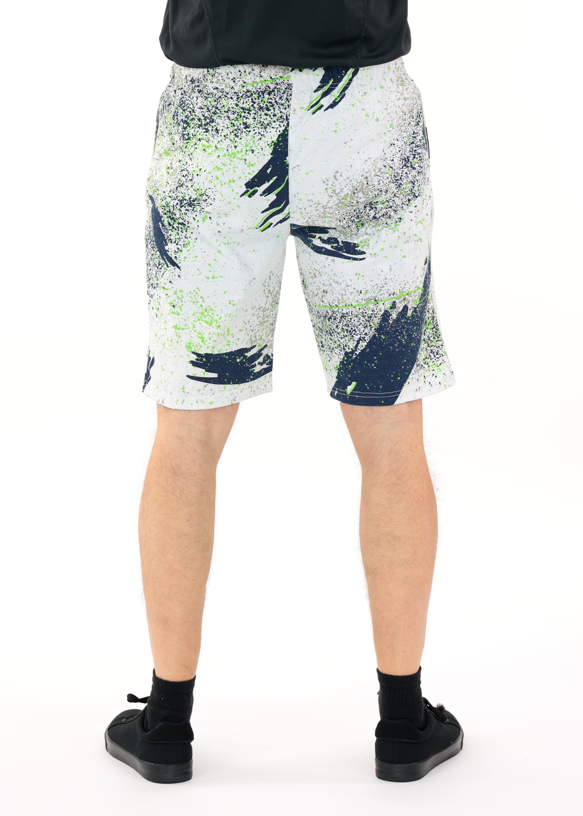 Zubaz NFL Adult Unisex Z88 Embroidered Confetti 3 Team Color Shorts, Seattle Seahawks