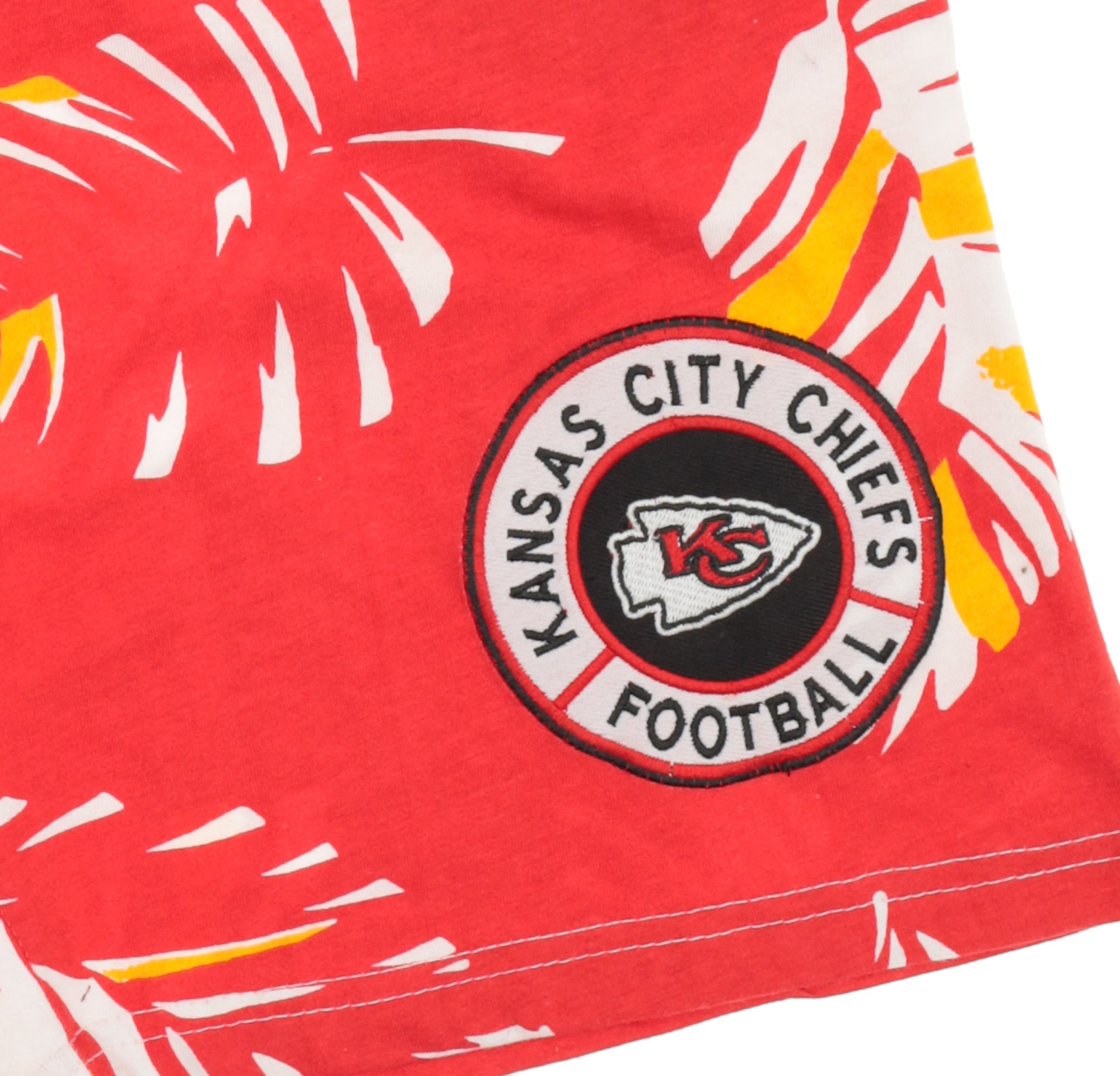 Zubaz NFL Adult Unisex Z88 Embroidered Leaf 3 Team Color Shorts, Kansas City Chiefs