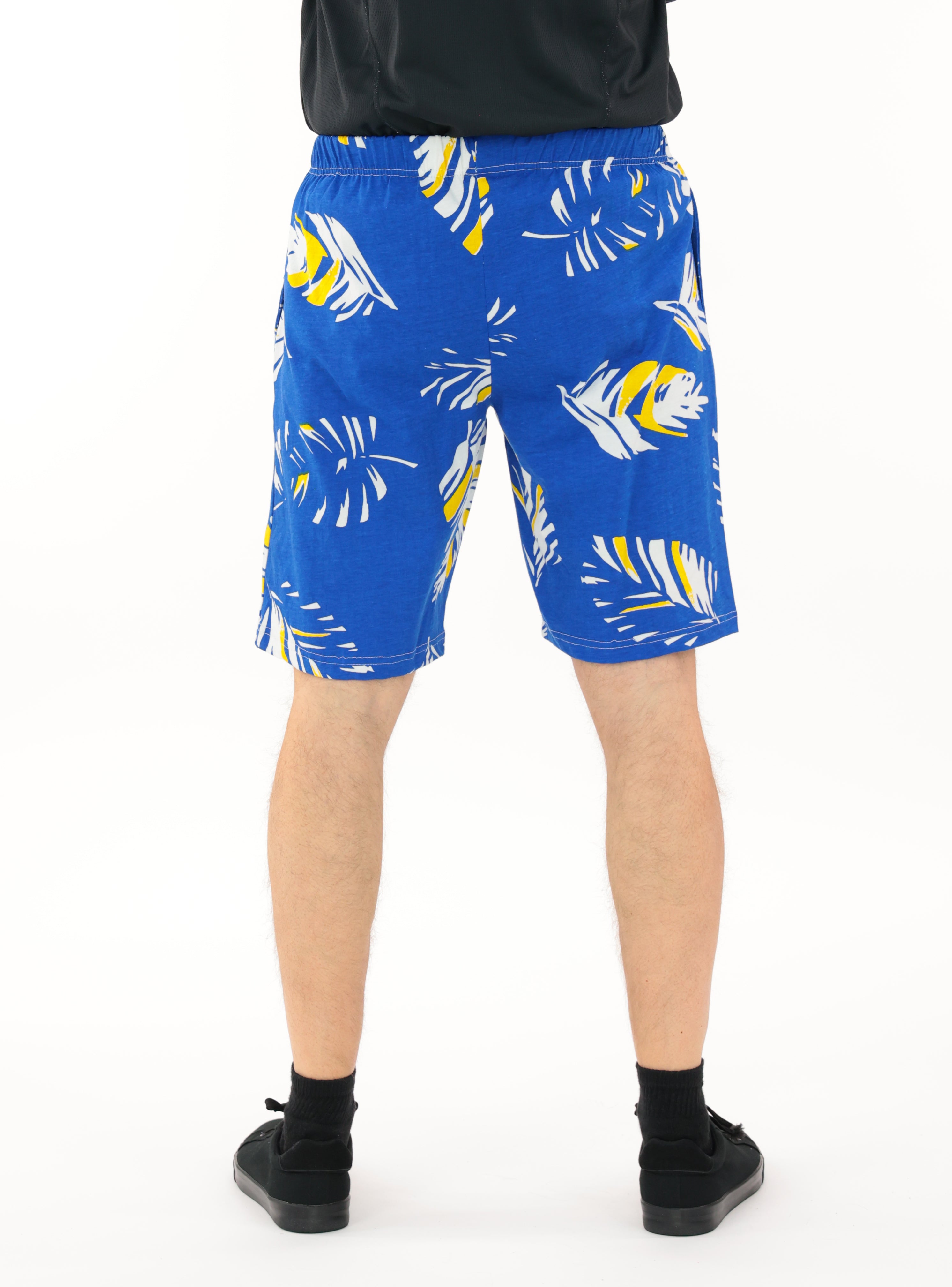 Zubaz NFL Adult Unisex Z88 Embroidered Leaf 3 Team Color Shorts, Los Angeles Rams