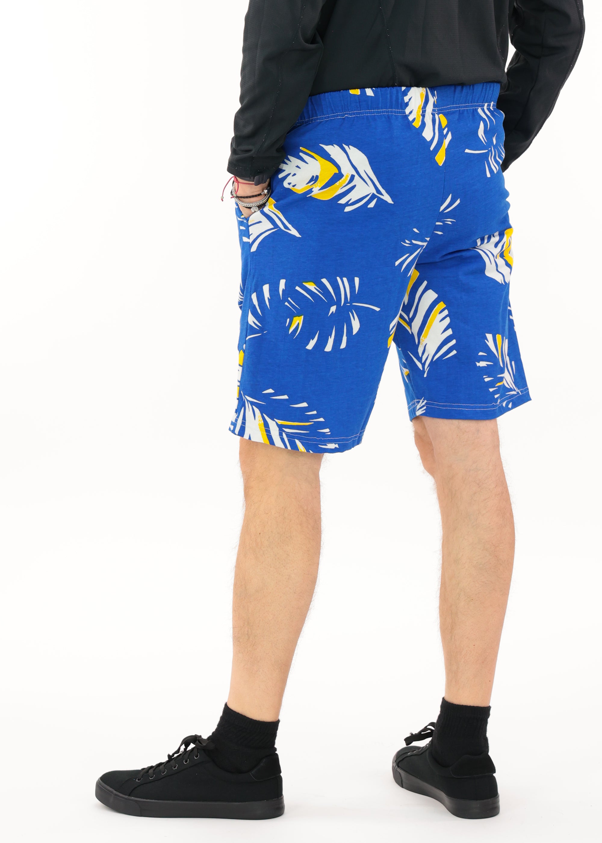 Zubaz NFL Adult Unisex Z88 Embroidered Leaf 3 Team Color Shorts, Los Angeles Rams