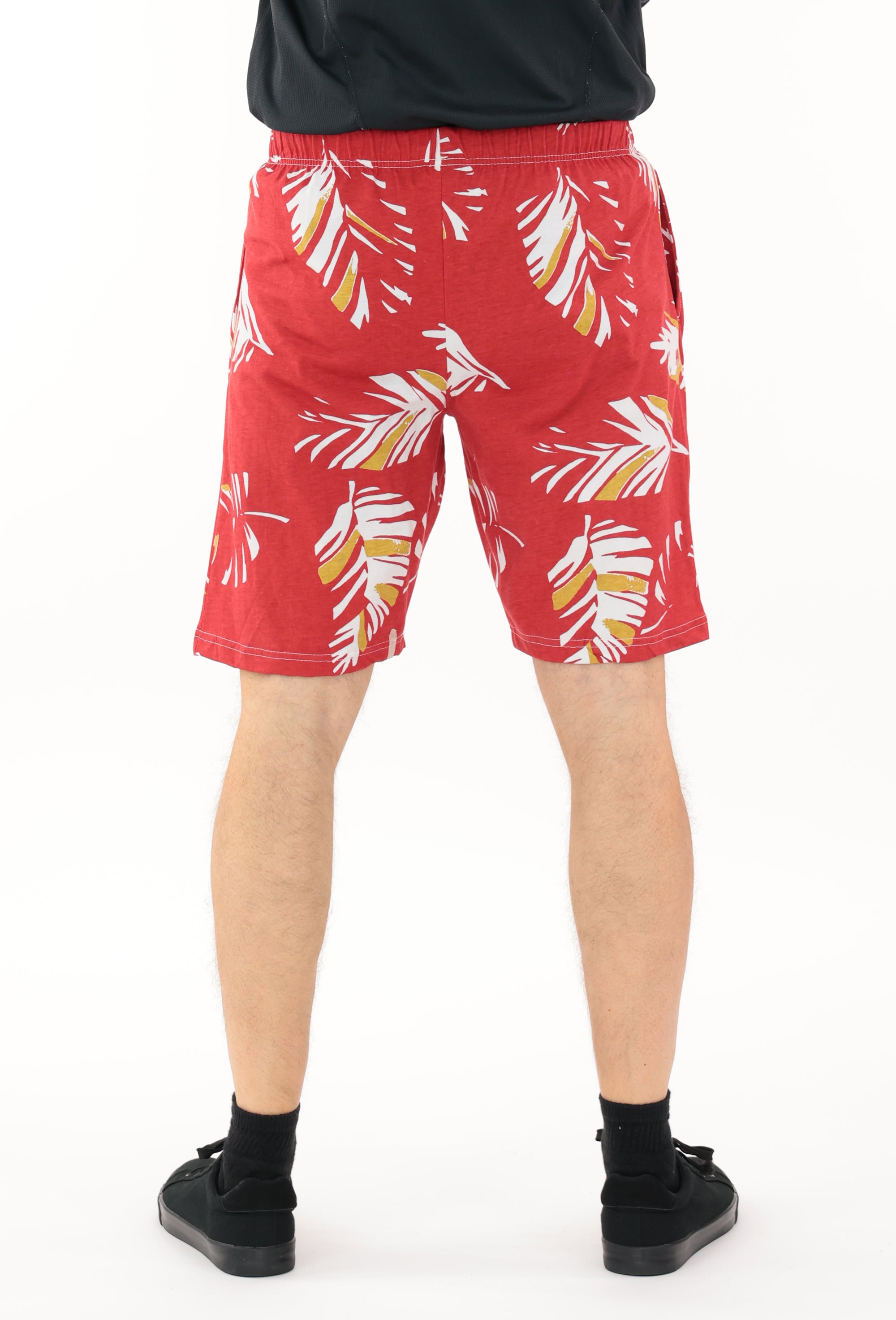 Zubaz NFL Adult Unisex Z88 Embroidered Leaf 3 Team Color Shorts, San Francisco 49ers