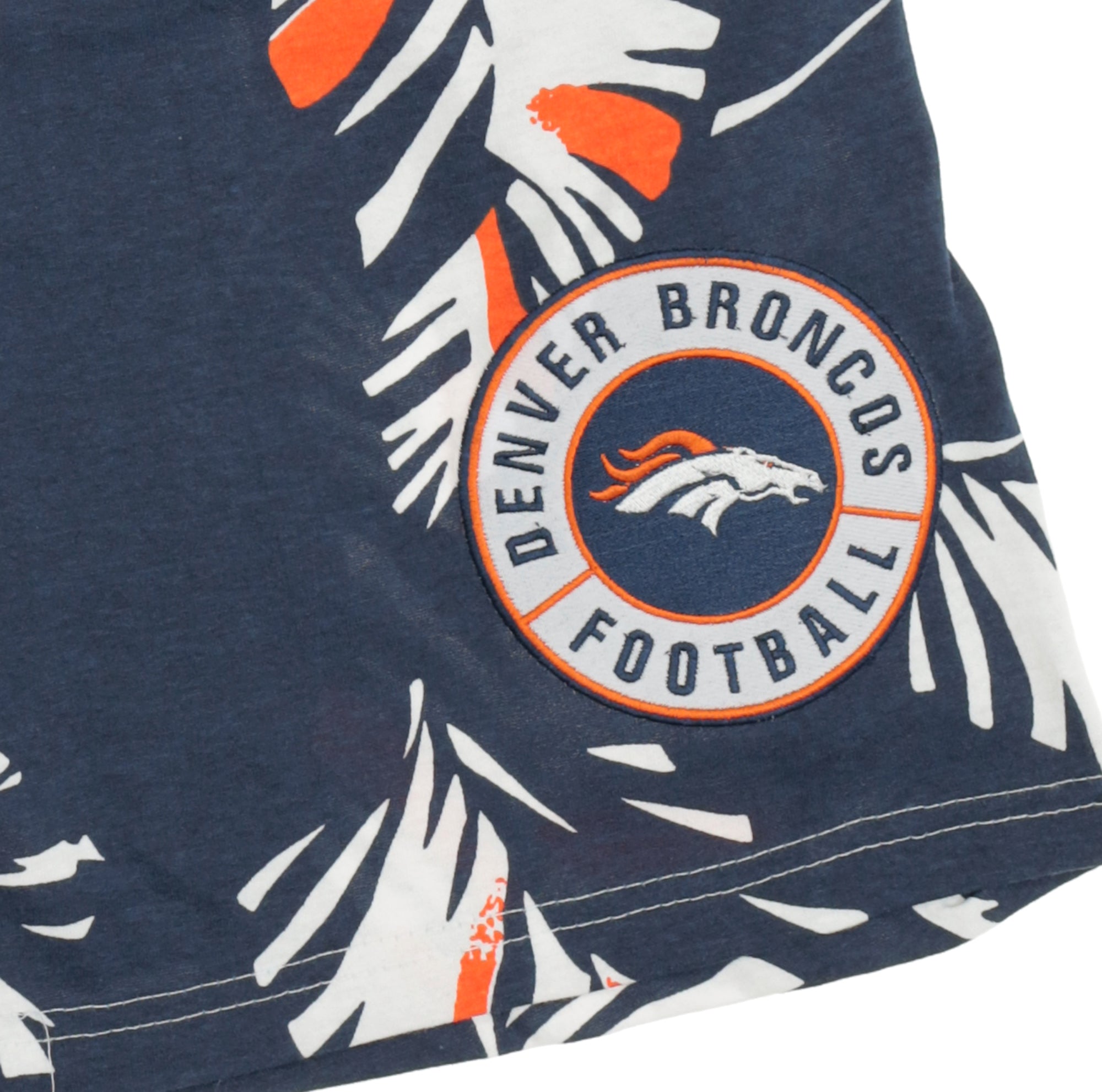 Zubaz NFL Adult Unisex Z88 Embroidered Leaf 3 Team Color Shorts, Denver Broncos