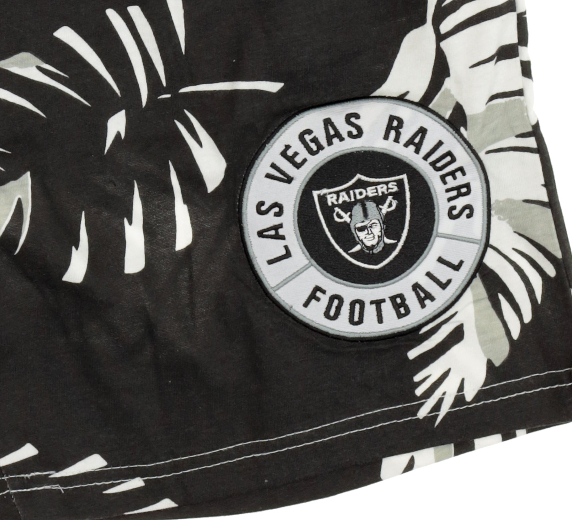 Zubaz NFL Adult Unisex Z88 Embroidered Leaf 3 Team Color Shorts, Las Vegas Raiders