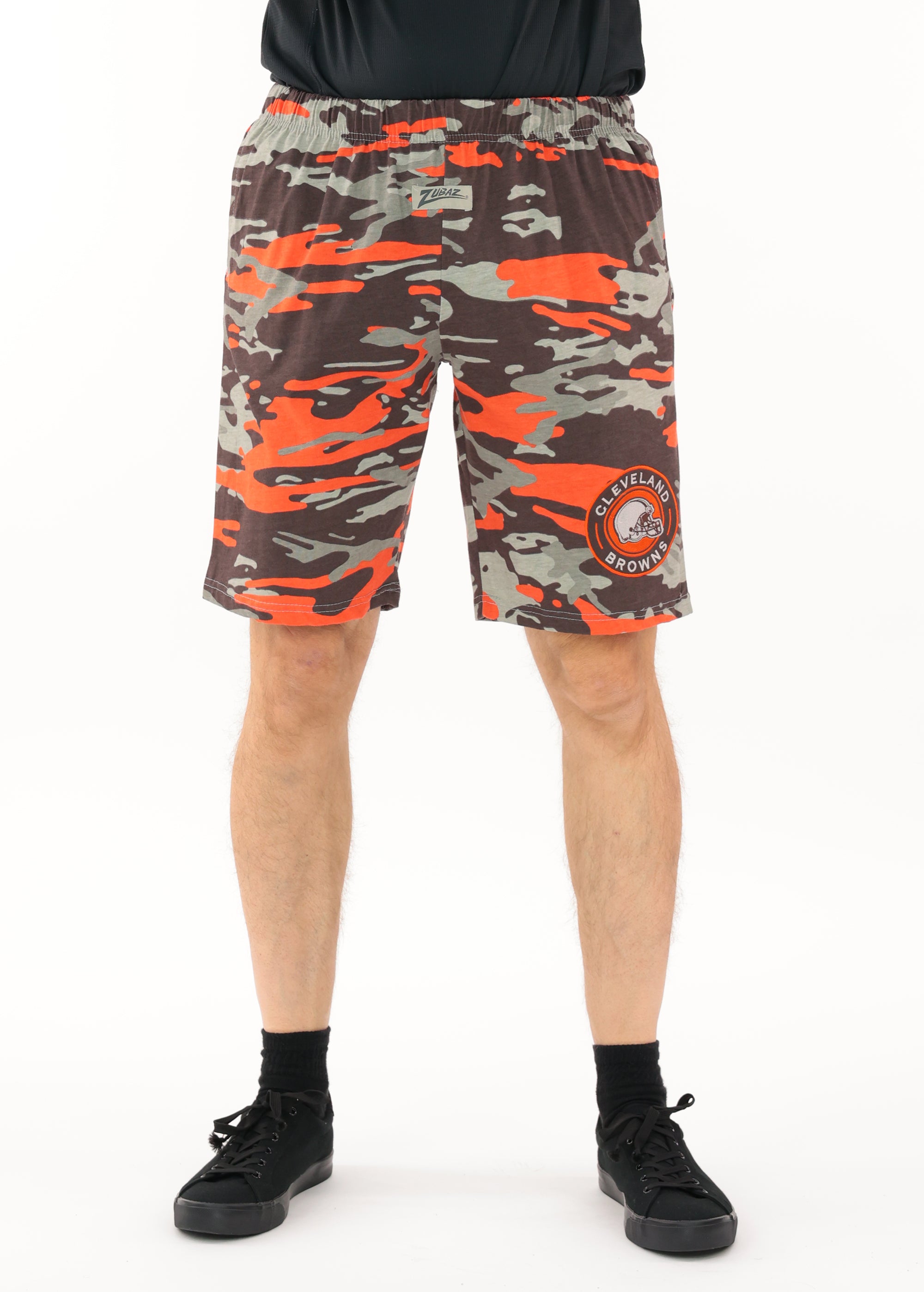 Zubaz NFL Adult Unisex Z88 Embroidered Alt Camo Shorts, Cleveland Browns