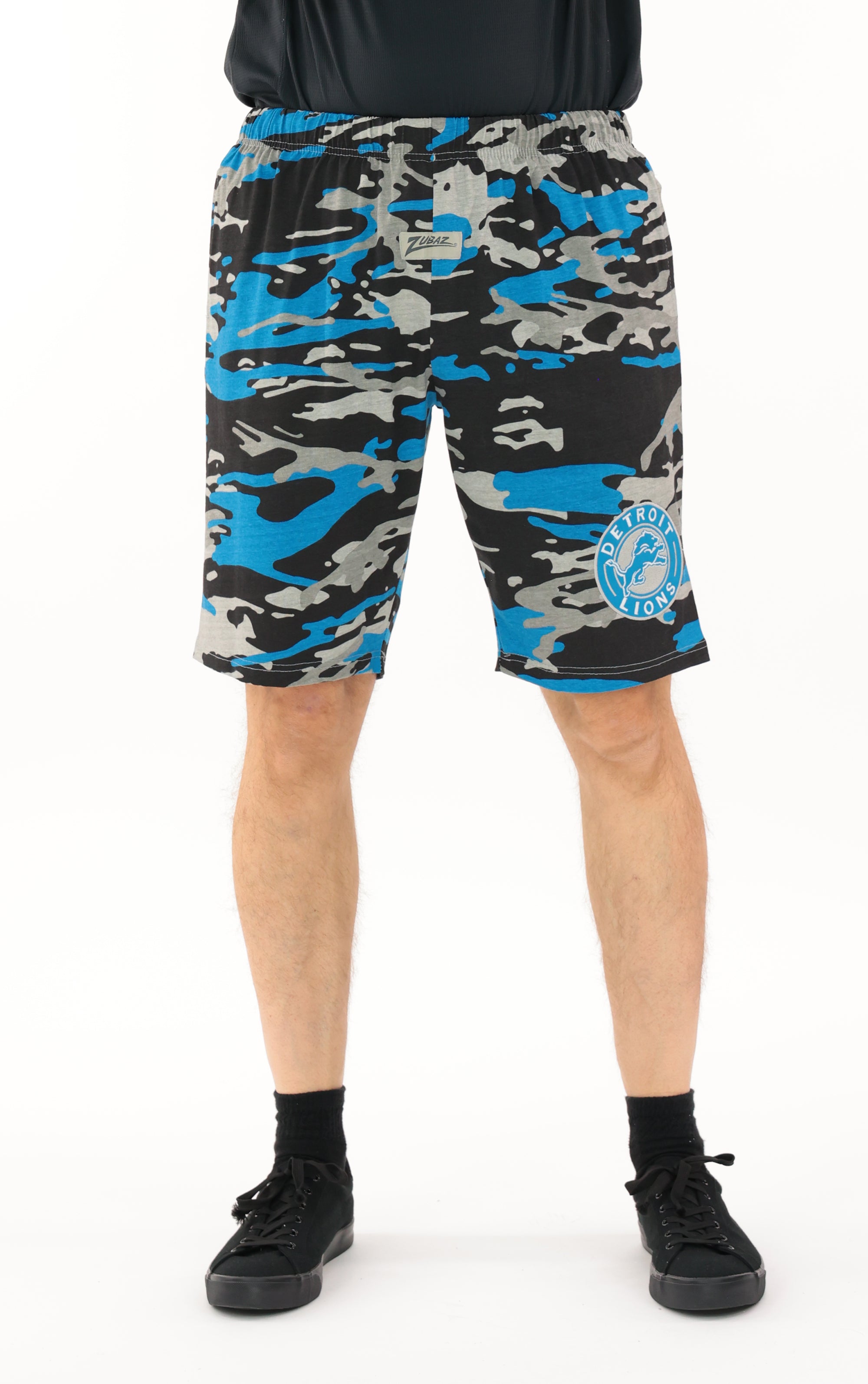 Zubaz NFL Adult Unisex Z88 Embroidered Alt Camo Shorts, Detroit Lions