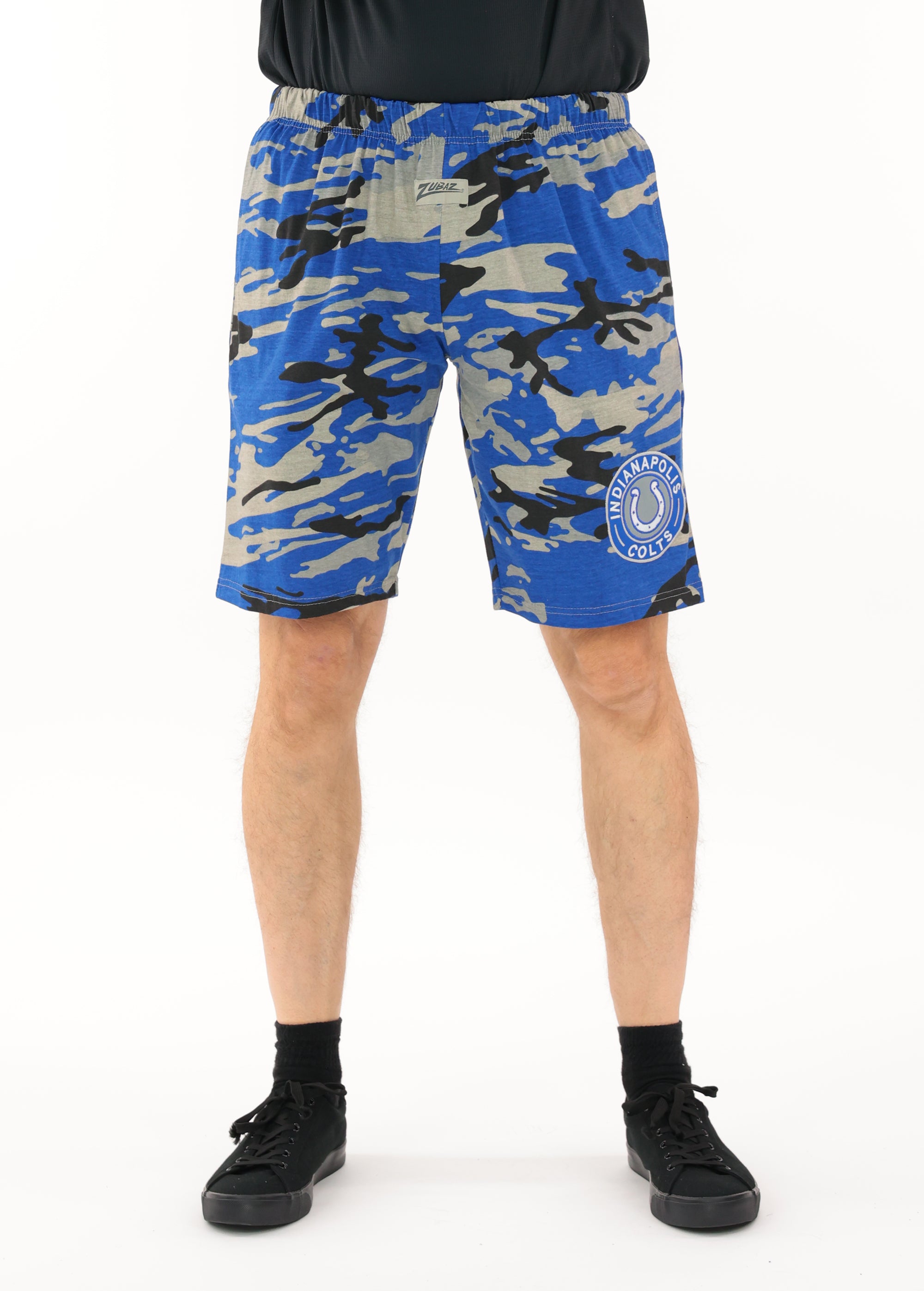 Zubaz NFL Adult Unisex Z88 Embroidered Alt Camo Shorts, Indianapolis Colts