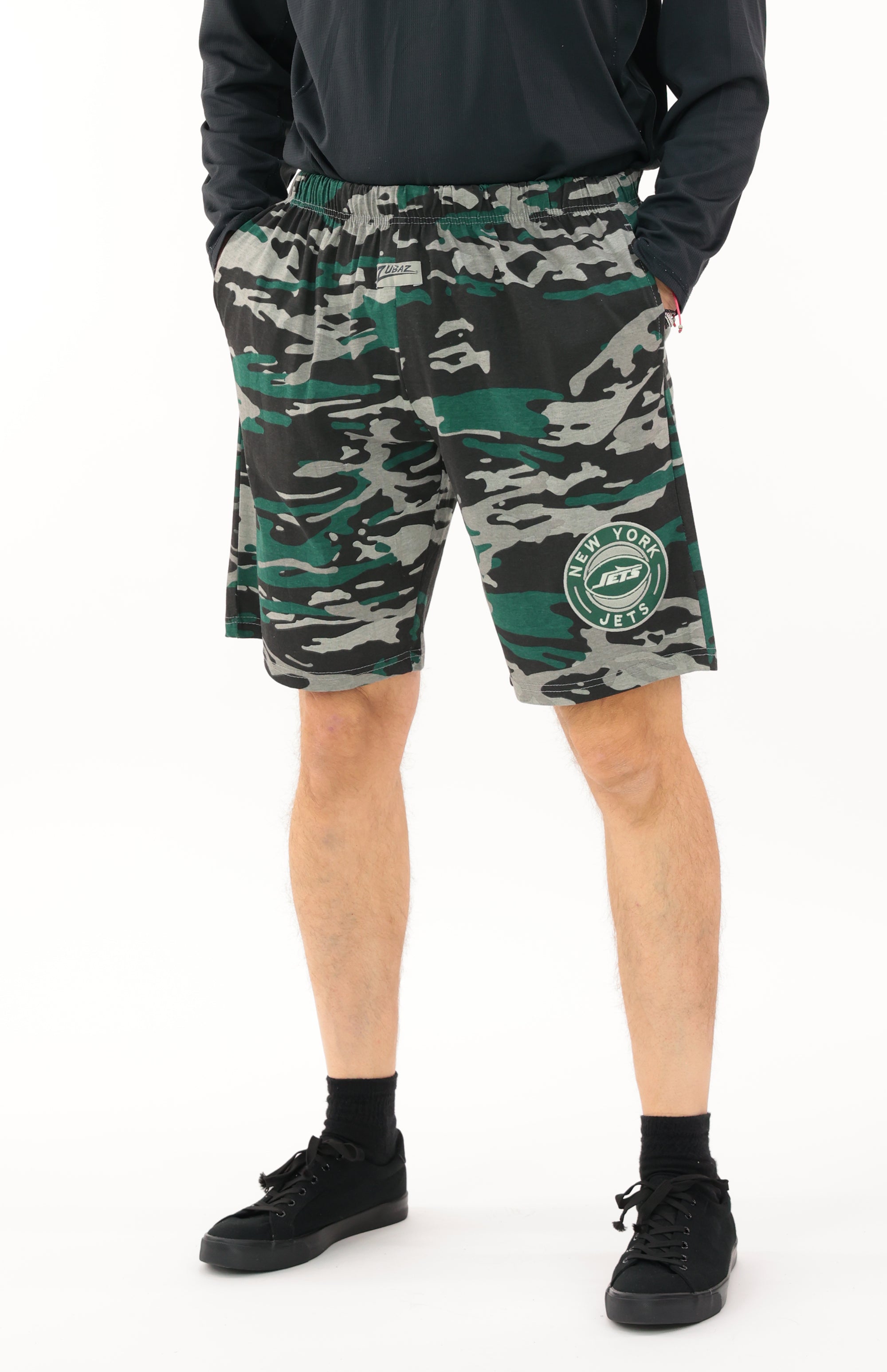 Zubaz NFL Adult Unisex Z88 Embroidered Alt Camo Shorts, New York Jets