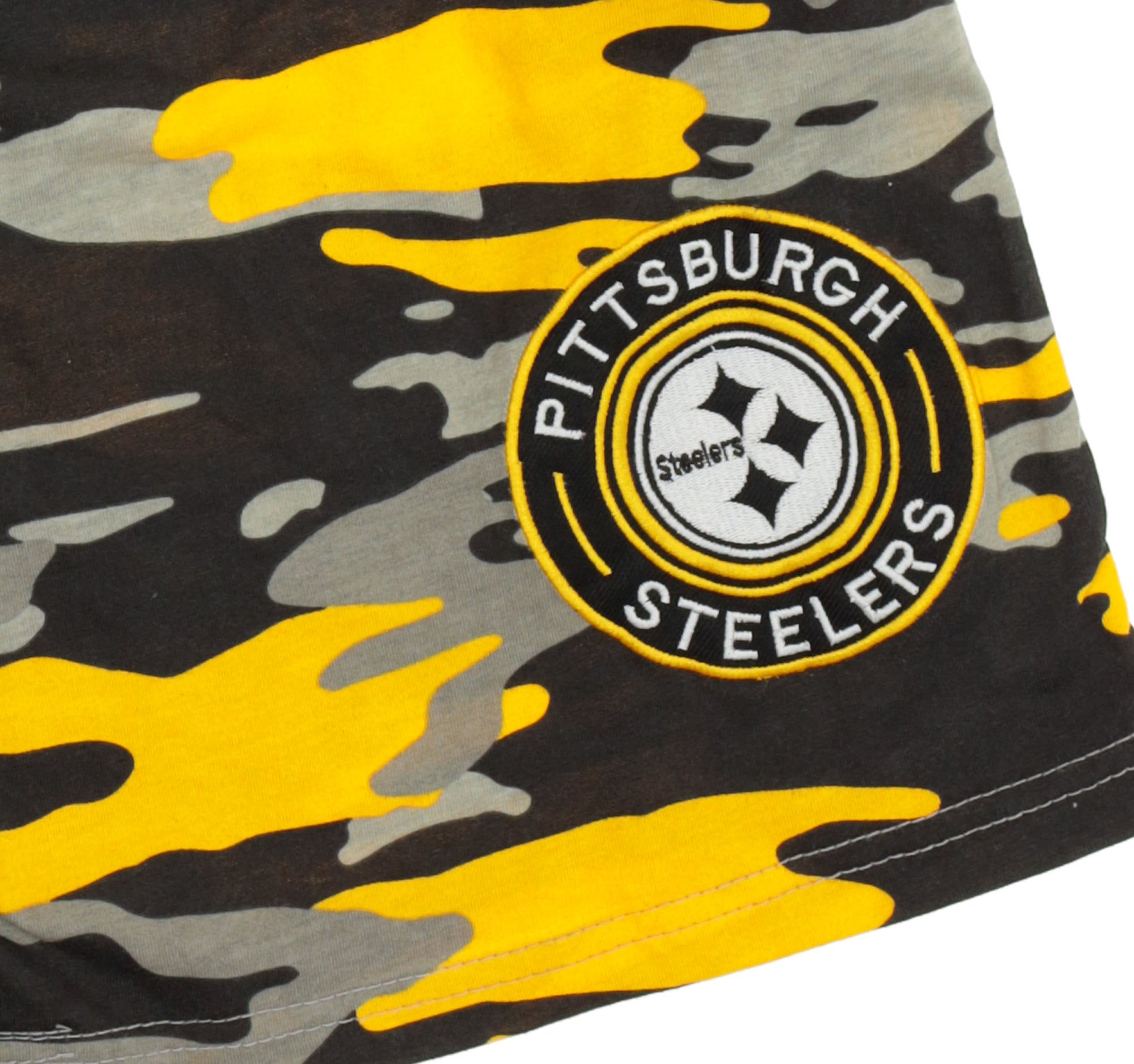 Zubaz NFL Adult Unisex Z88 Embroidered Alt Camo Shorts, Pittsburgh Steelers
