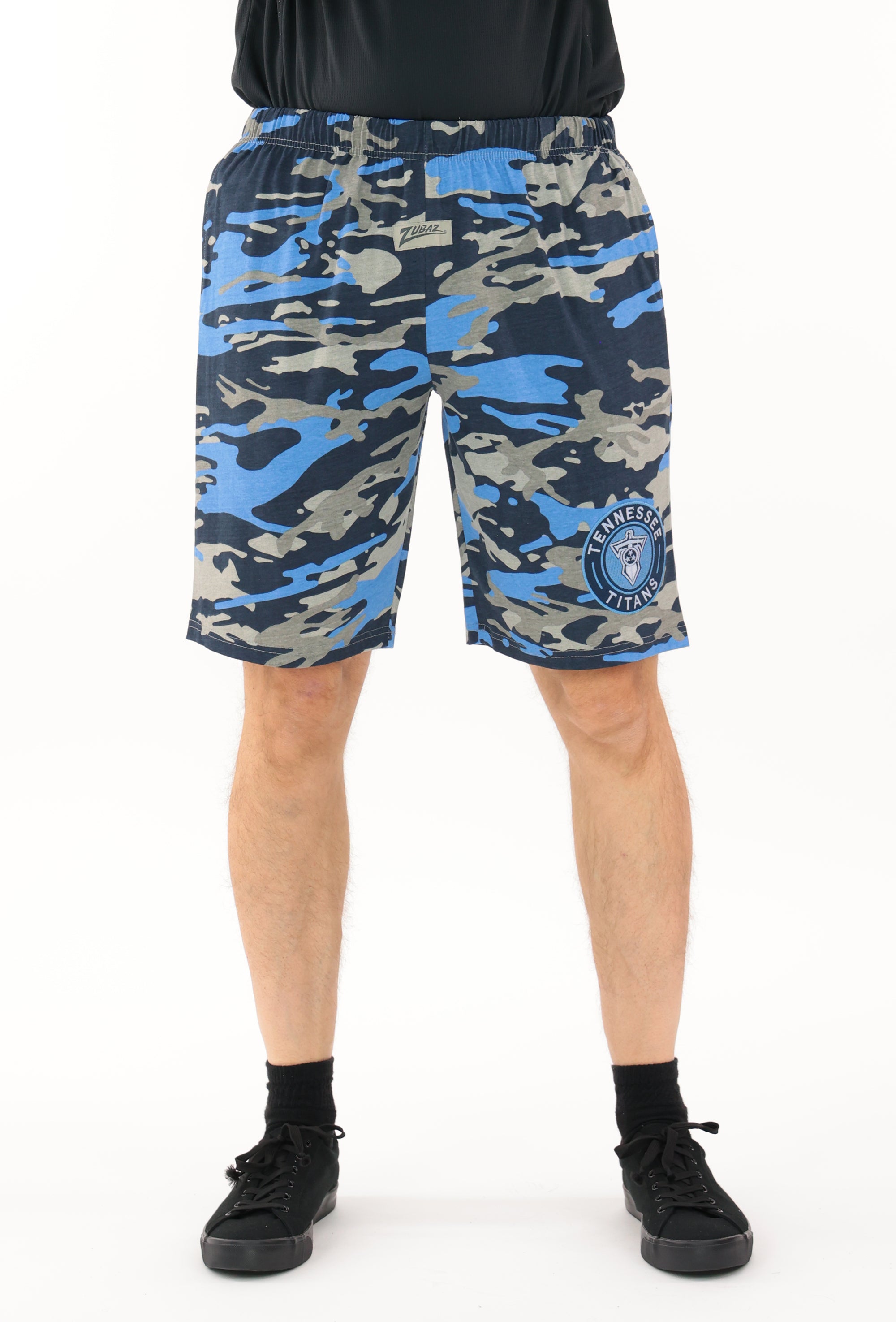 Zubaz NFL Adult Unisex Z88 Embroidered Alt Camo Shorts, Tennessee Titans