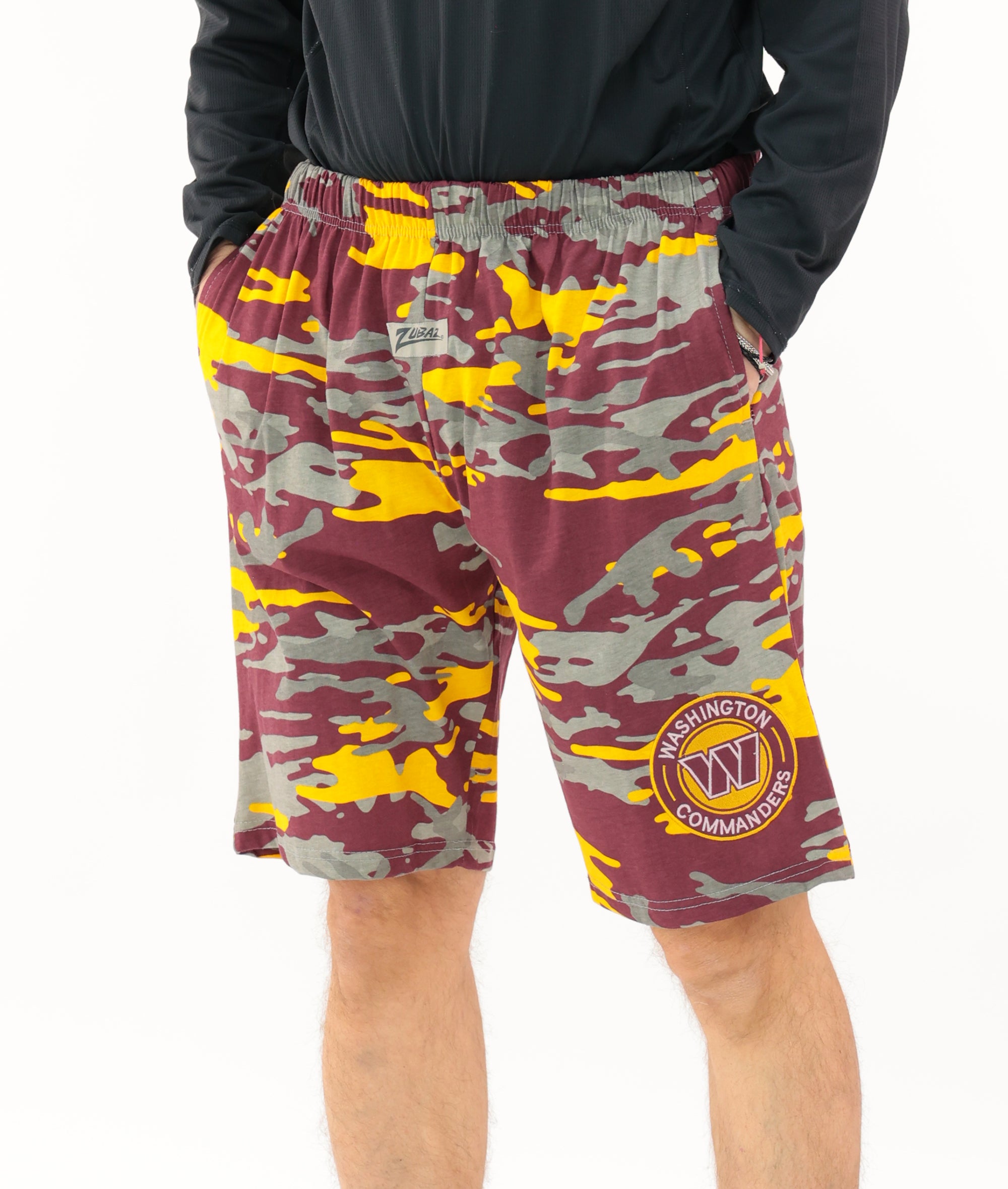 Zubaz NFL Adult Unisex Z88 Embroidered Alt Camo Shorts, Washington Commanders