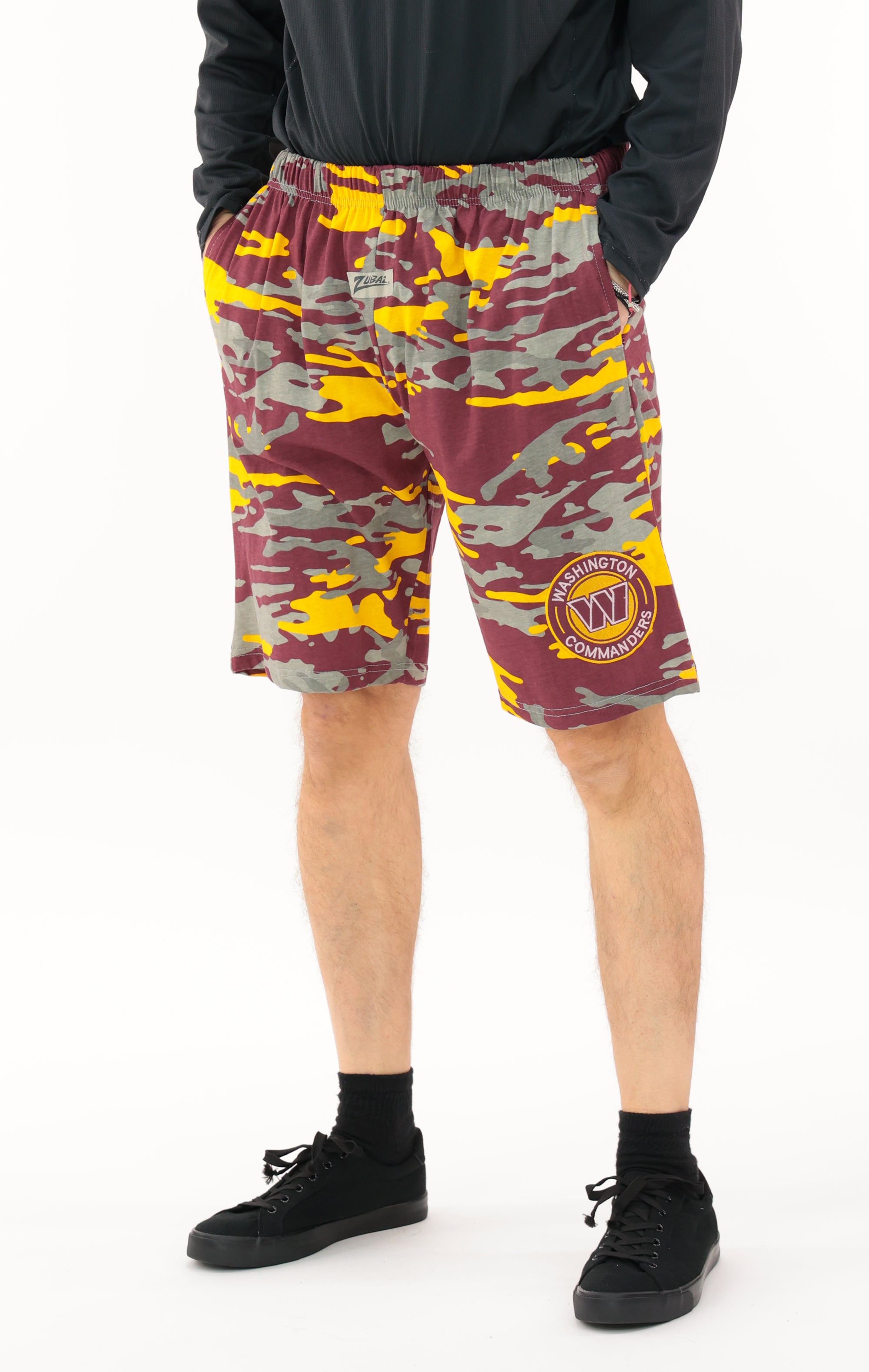 Zubaz NFL Adult Unisex Z88 Embroidered Alt Camo Shorts, Washington Commanders