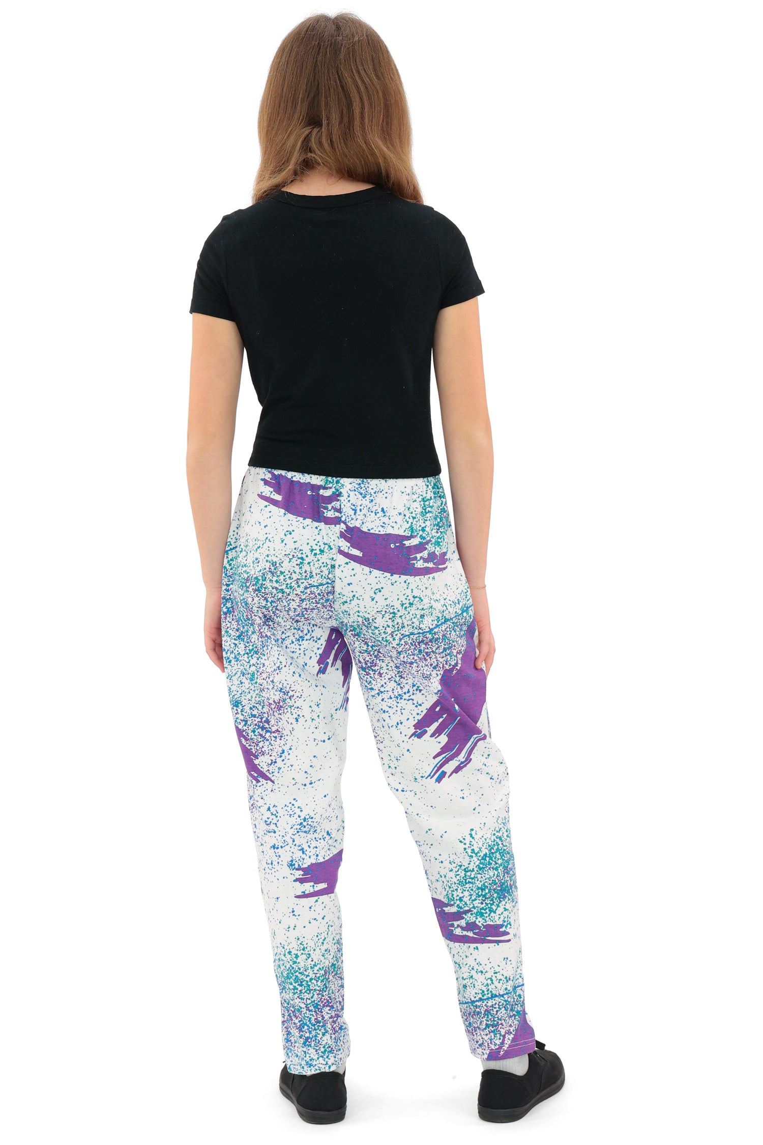 Zubaz Youth Unisex Z88 Confetti Pant, PURPLE/FLUORESCENT BLUE