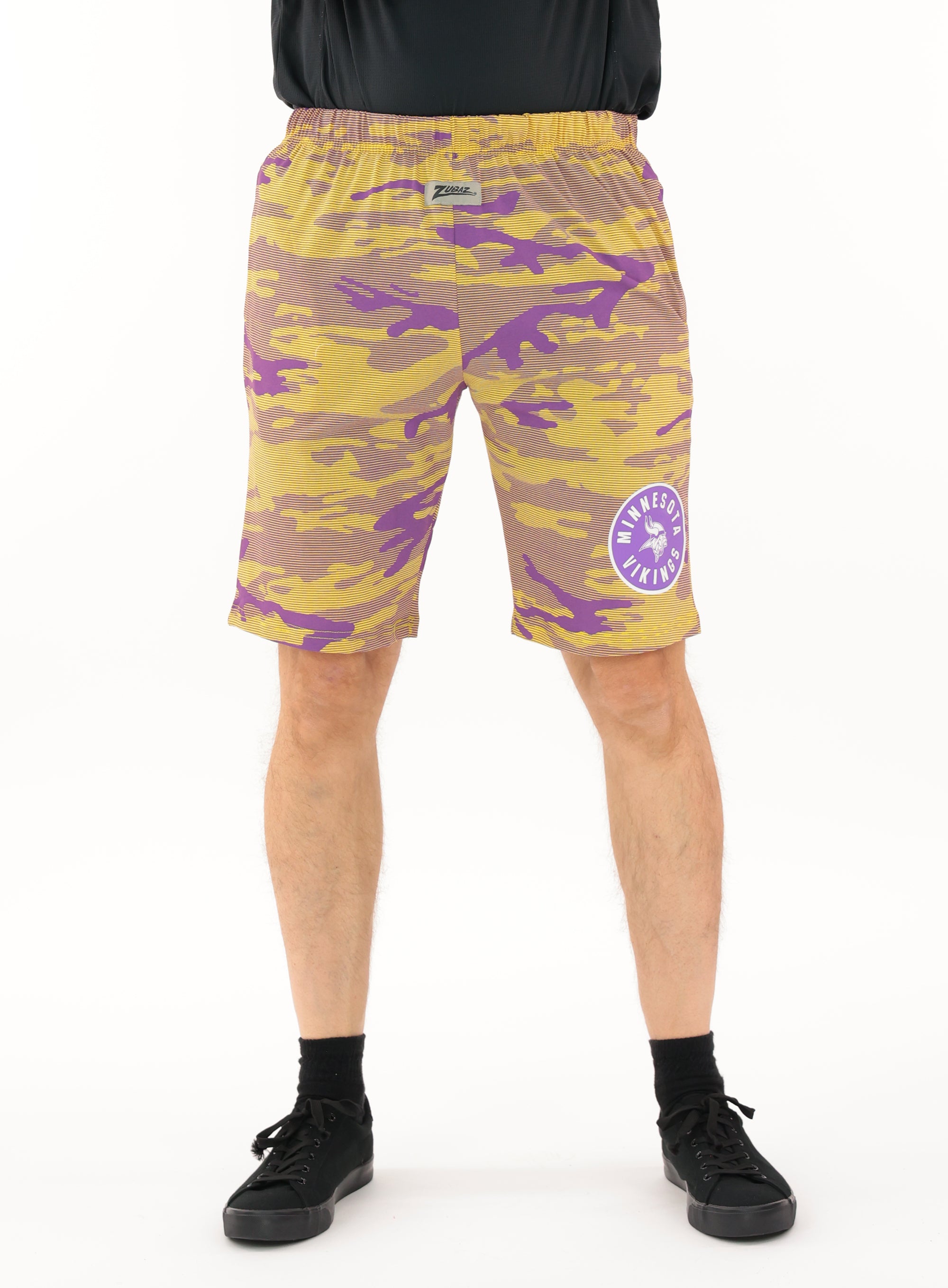 Zubaz NFL Adult Unisex Z88 Camo Lines Shorts, Minnesota Vikings