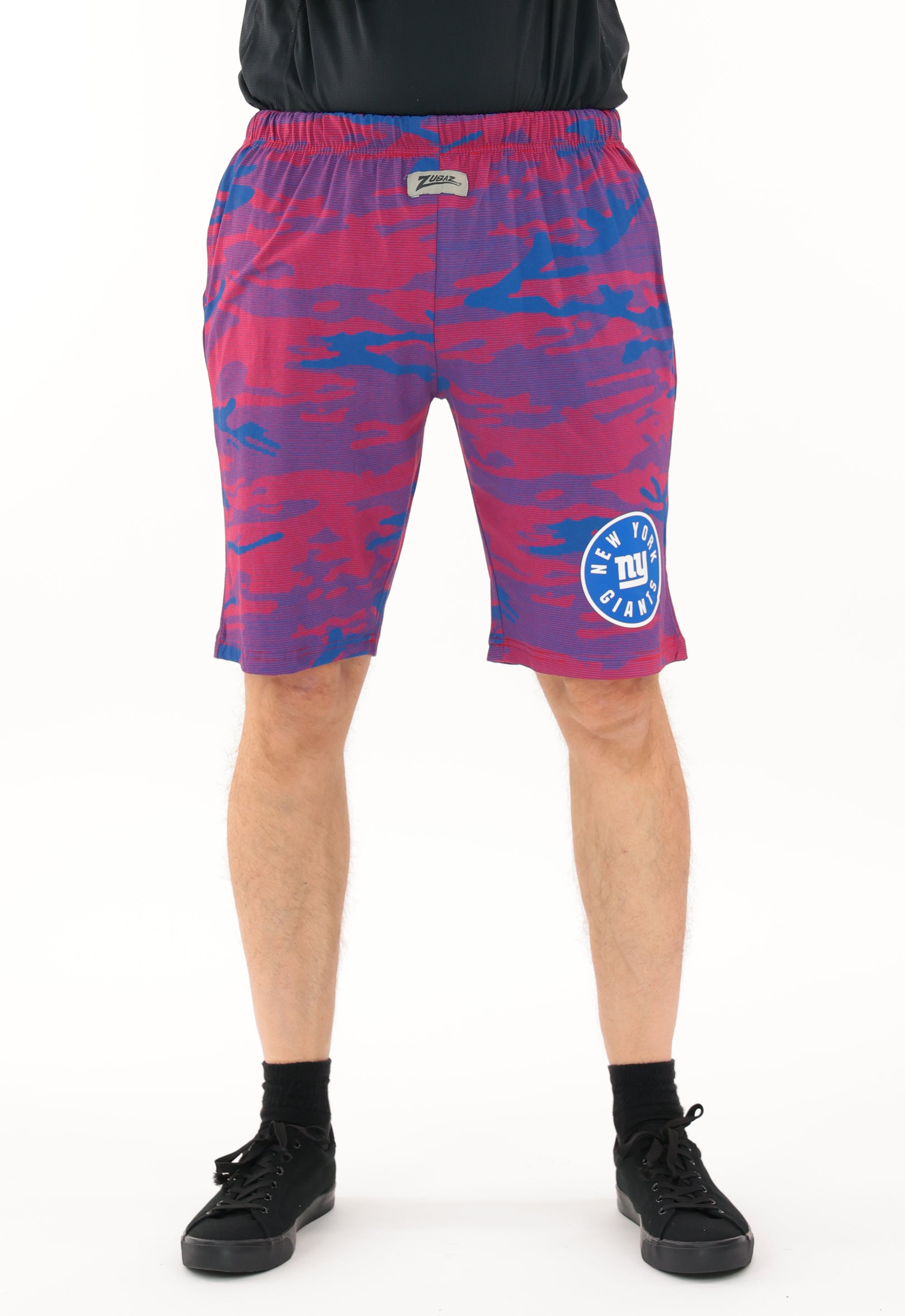 Zubaz NFL Adult Unisex Z88 Camo Lines Shorts, New York Giants