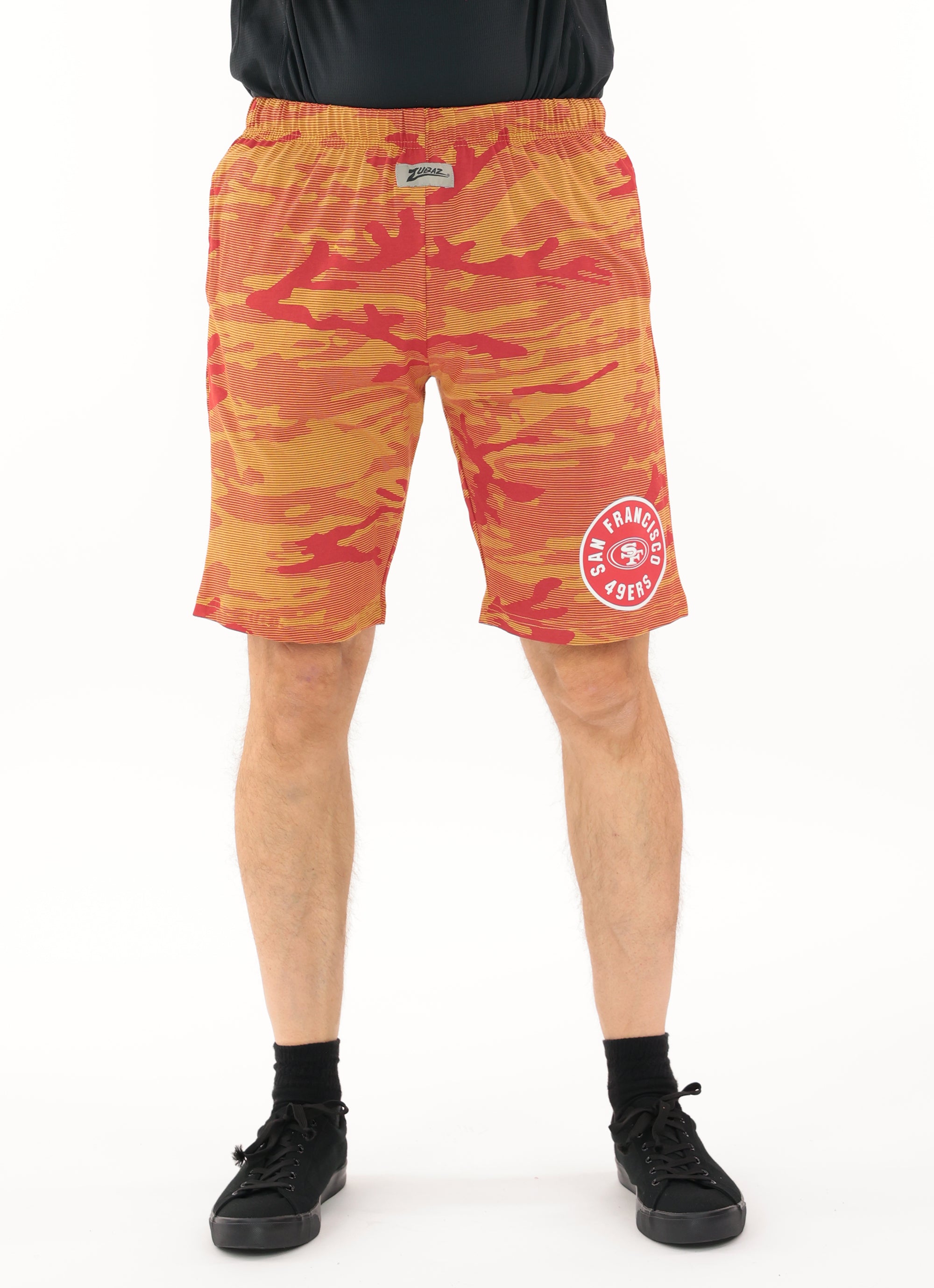 Zubaz NFL Adult Unisex Z88 Camo Lines Shorts, San Francisco 49ers