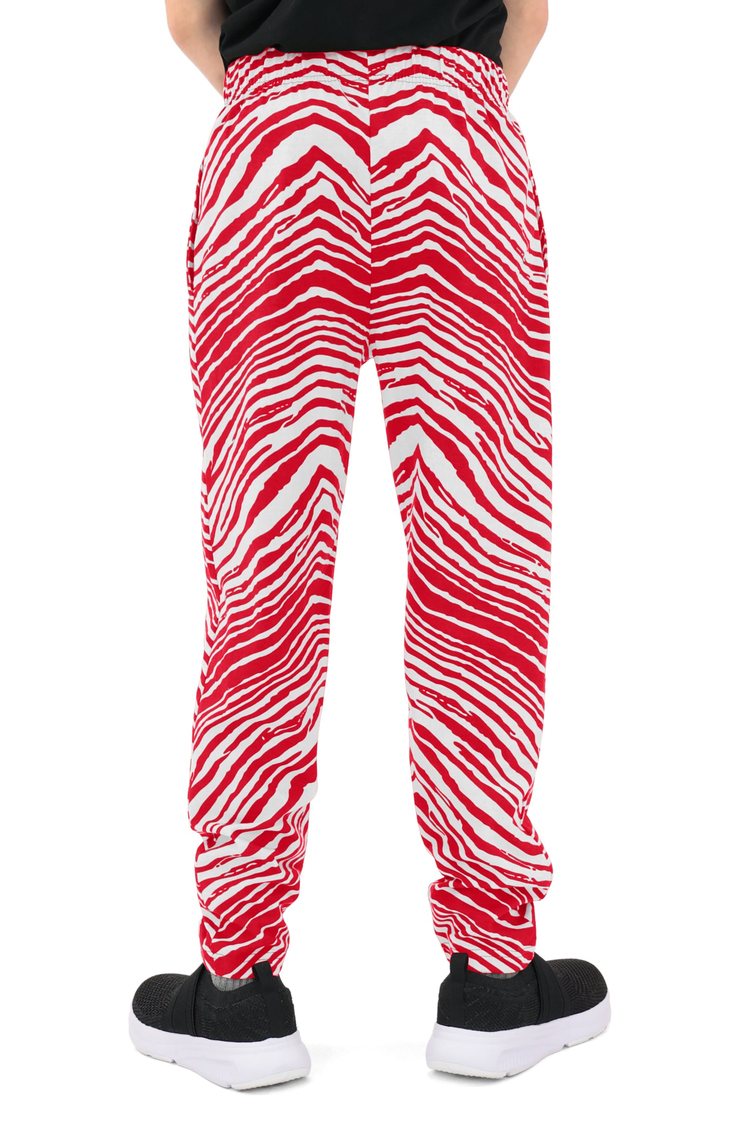 Zubaz Youth Unisex Z88 2 Color Zebra Pants, Red/White