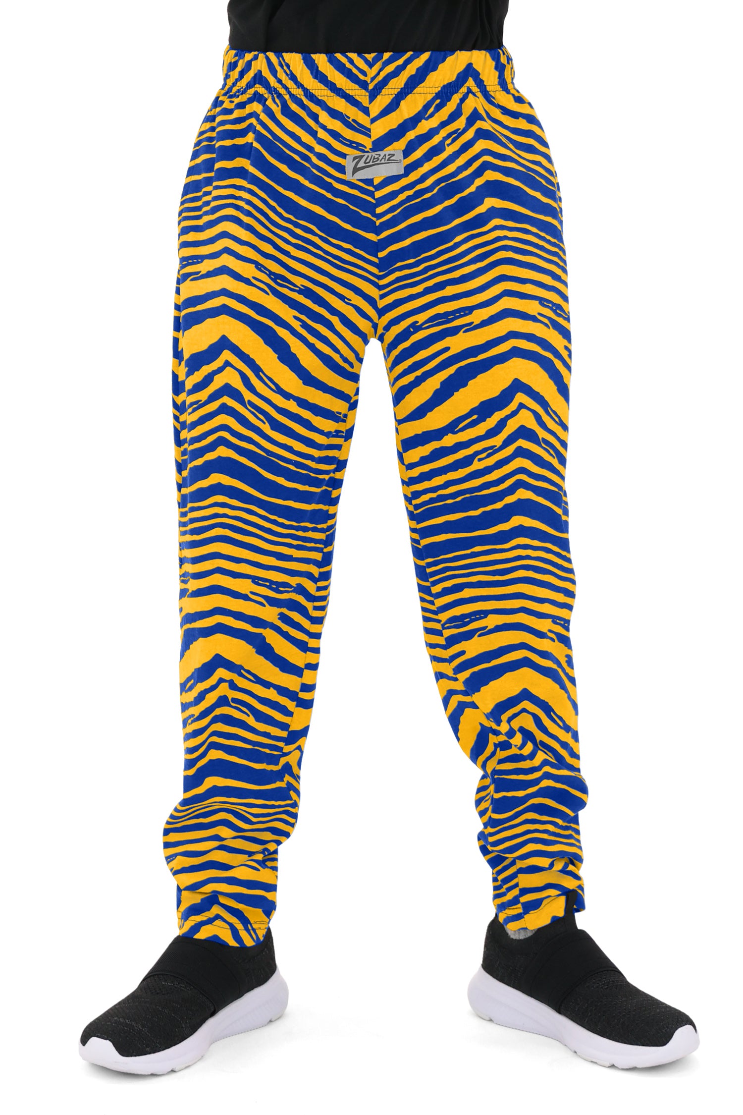 Zubaz Youth Unisex Z88 2 Color Zebra Pant, ROYAL/GOLD