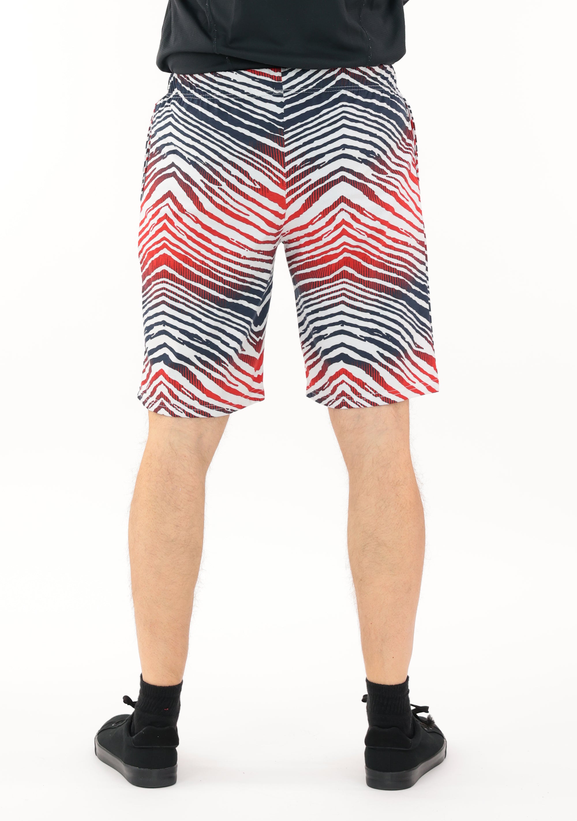 Zubaz NFL Adult Unisex Z88 Embroidered Zebra Ombre TMC Shorts, Houston Texans