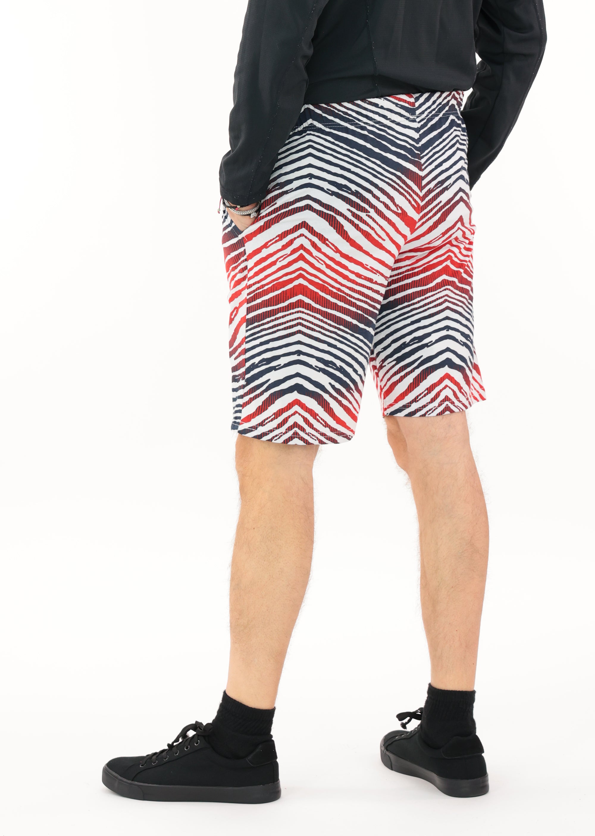 Zubaz NFL Adult Unisex Z88 Embroidered Zebra Ombre TMC Shorts, Houston Texans