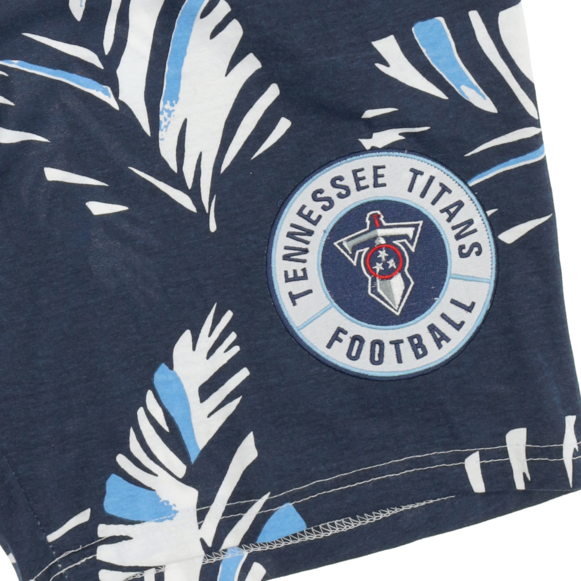 Zubaz NFL Adult Unisex Z88 Embroidered Leaf 3 Team Color Shorts, Tennessee Titans