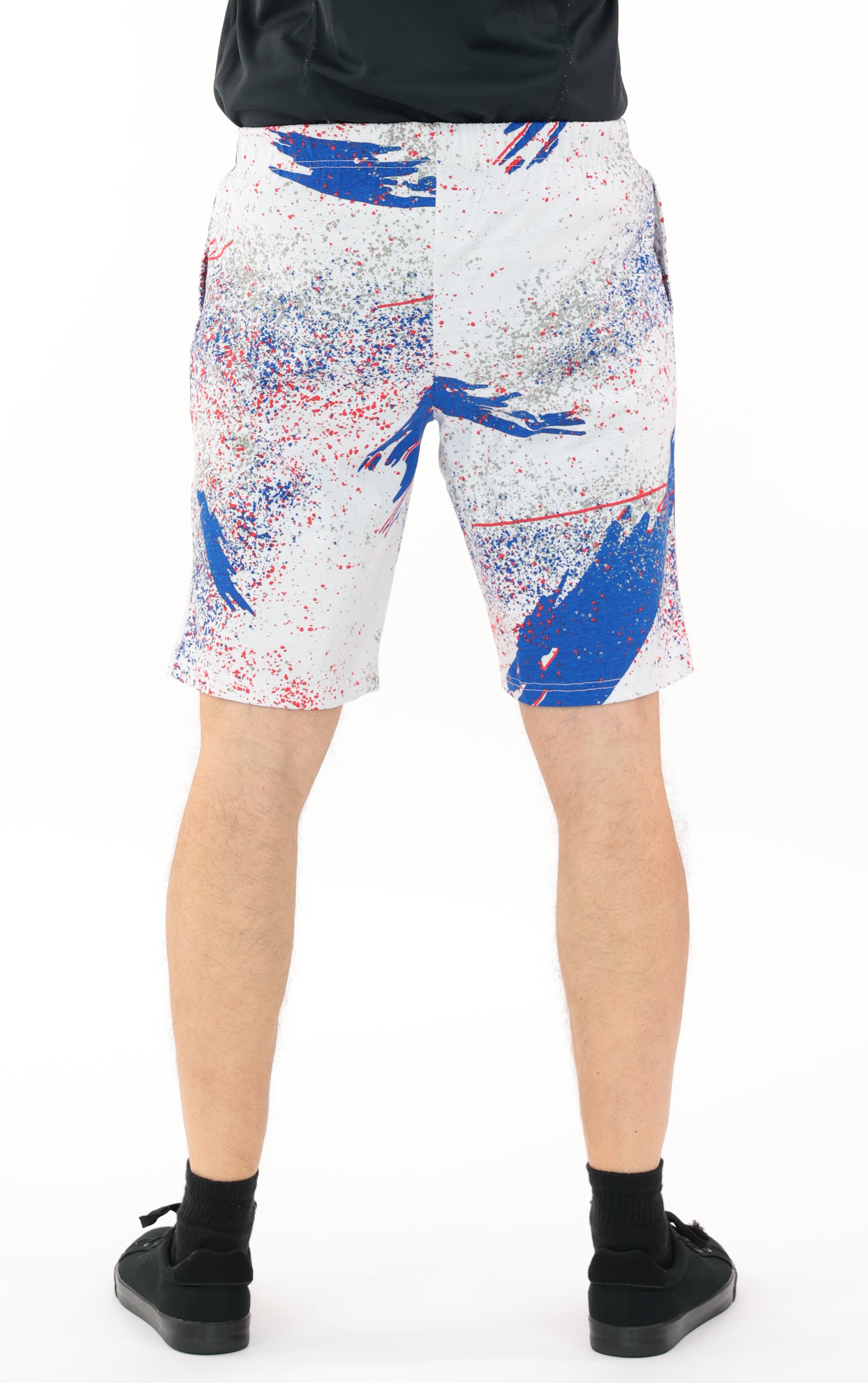 Zubaz NFL Adult Unisex Z88 Embroidered Confetti 3 Team Color Shorts, New York Giants