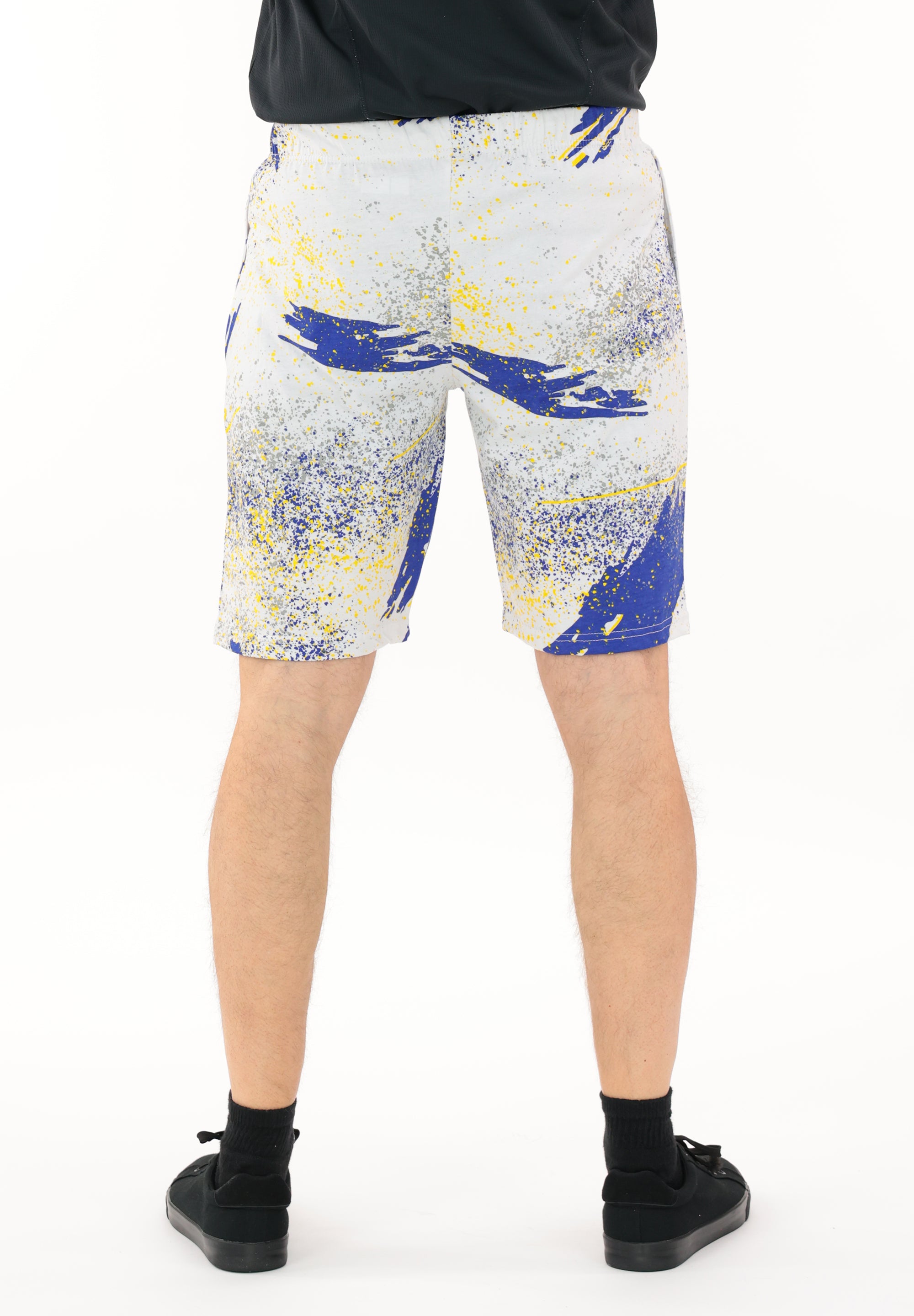 Zubaz NFL Adult Unisex Z88 Embroidered Confetti 3 Team Color Shorts, Los Angeles Rams