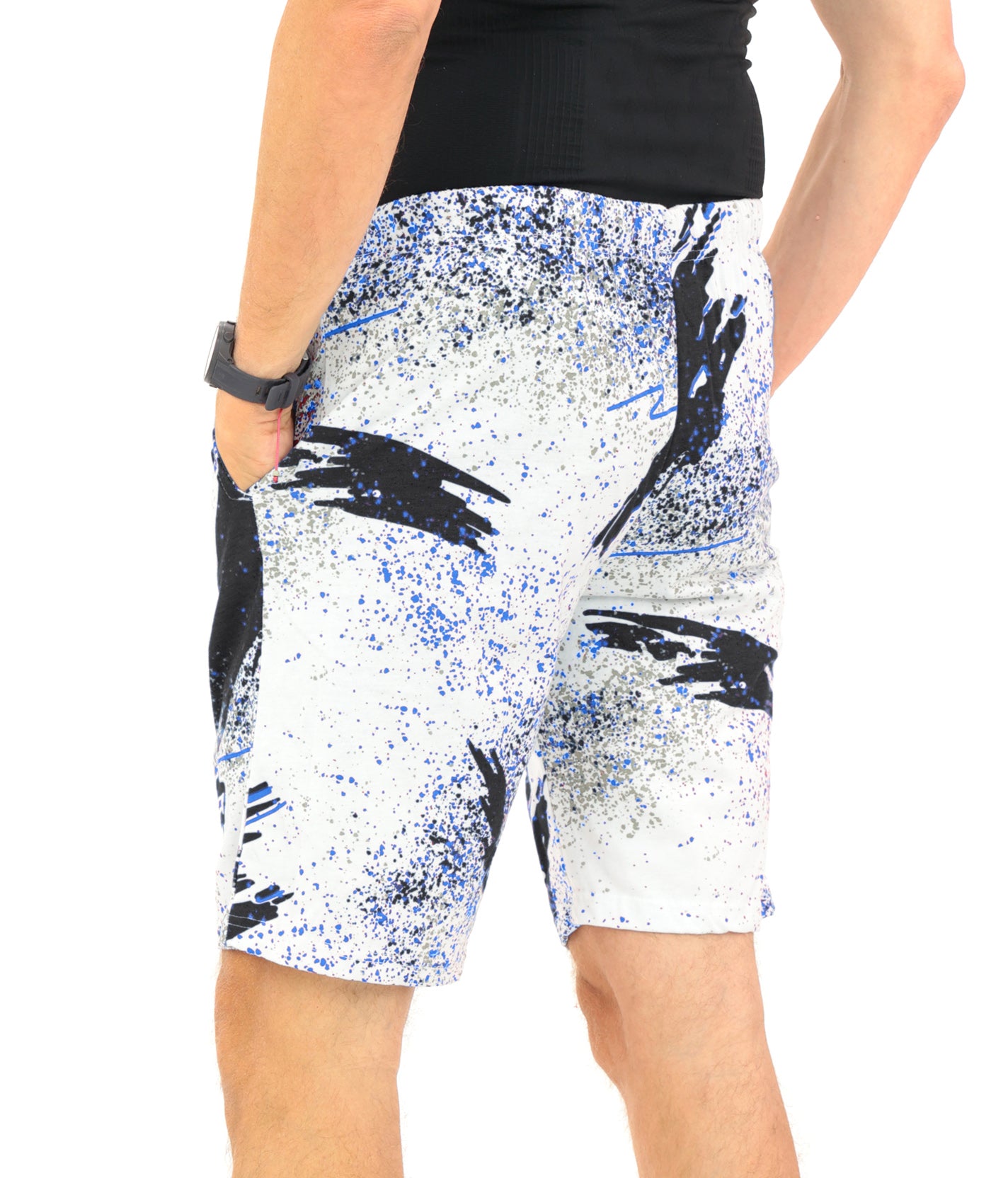 Zubaz NFL Adult Unisex Z88 Embroidered Confetti 3 Team Color Shorts, Carolina Pantshers