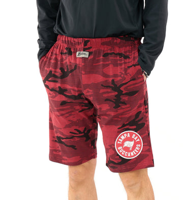 Zubaz NFL Adult Unisex Z88 Camo Lines Shorts, Tampa Bay Buccaneers