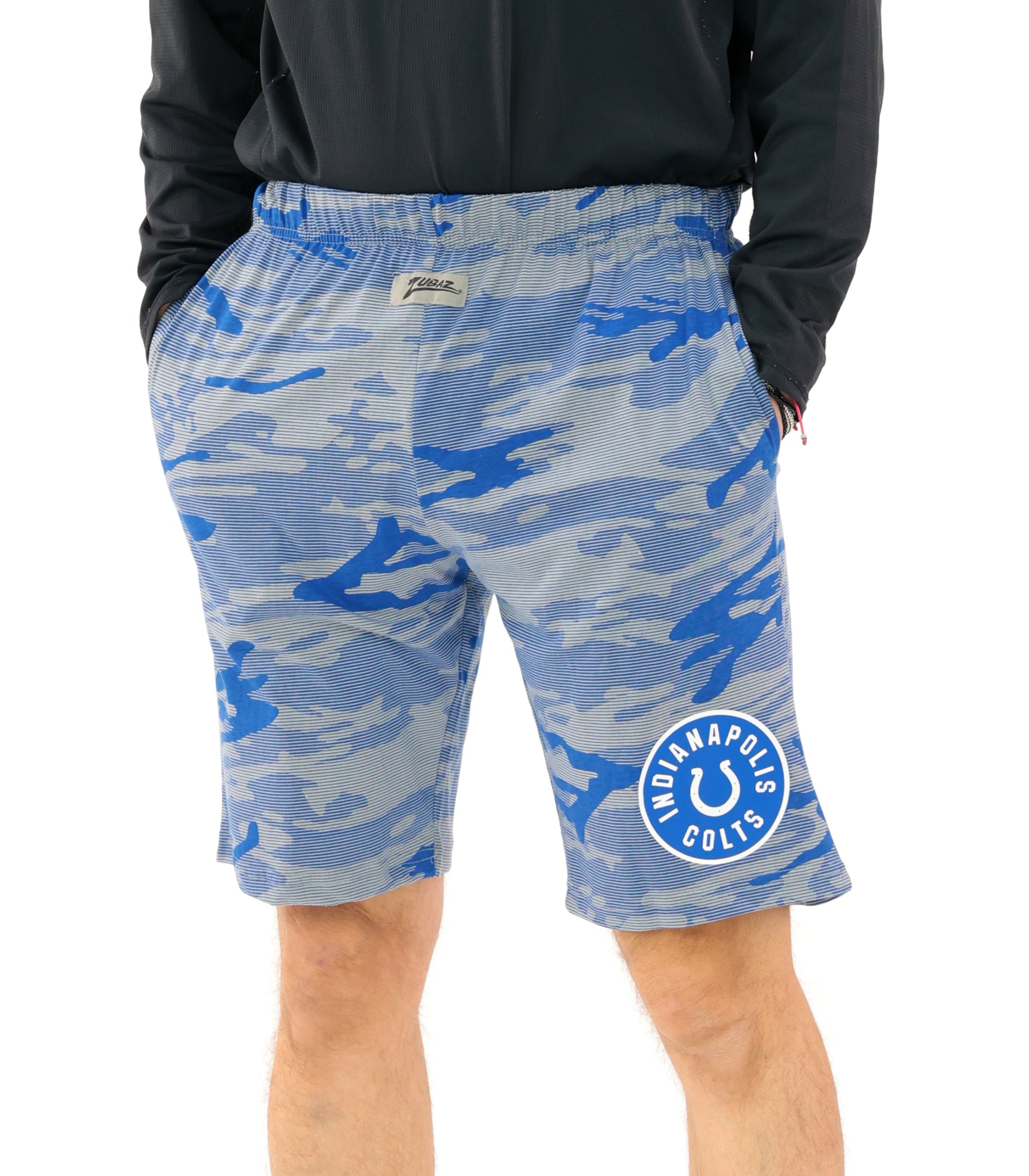 Zubaz NFL Adult Unisex Z88 Camo Lines Shorts, Indianapolis Colts