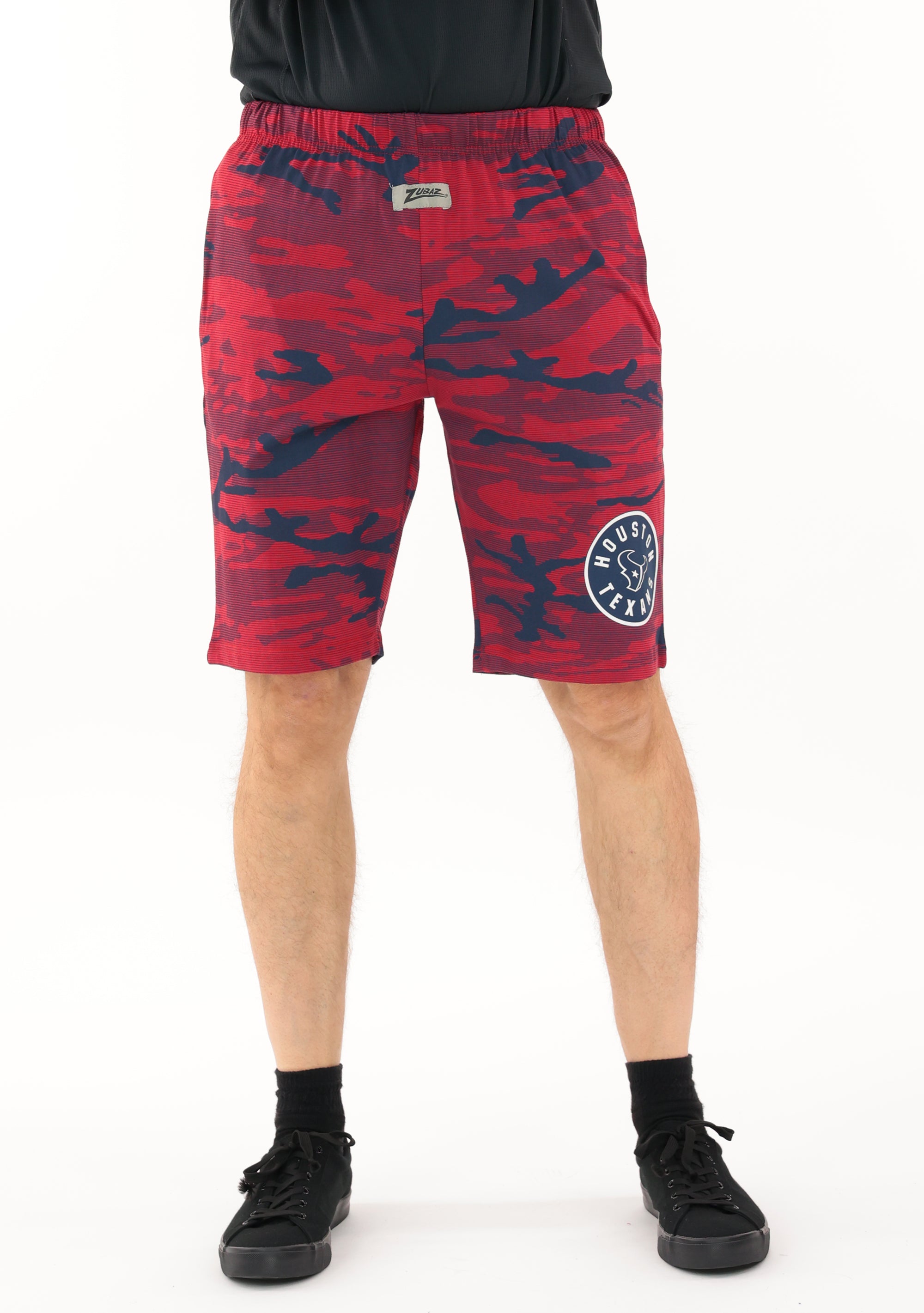 Zubaz NFL Adult Unisex Z88 Camo Lines Shorts, Houston Texans