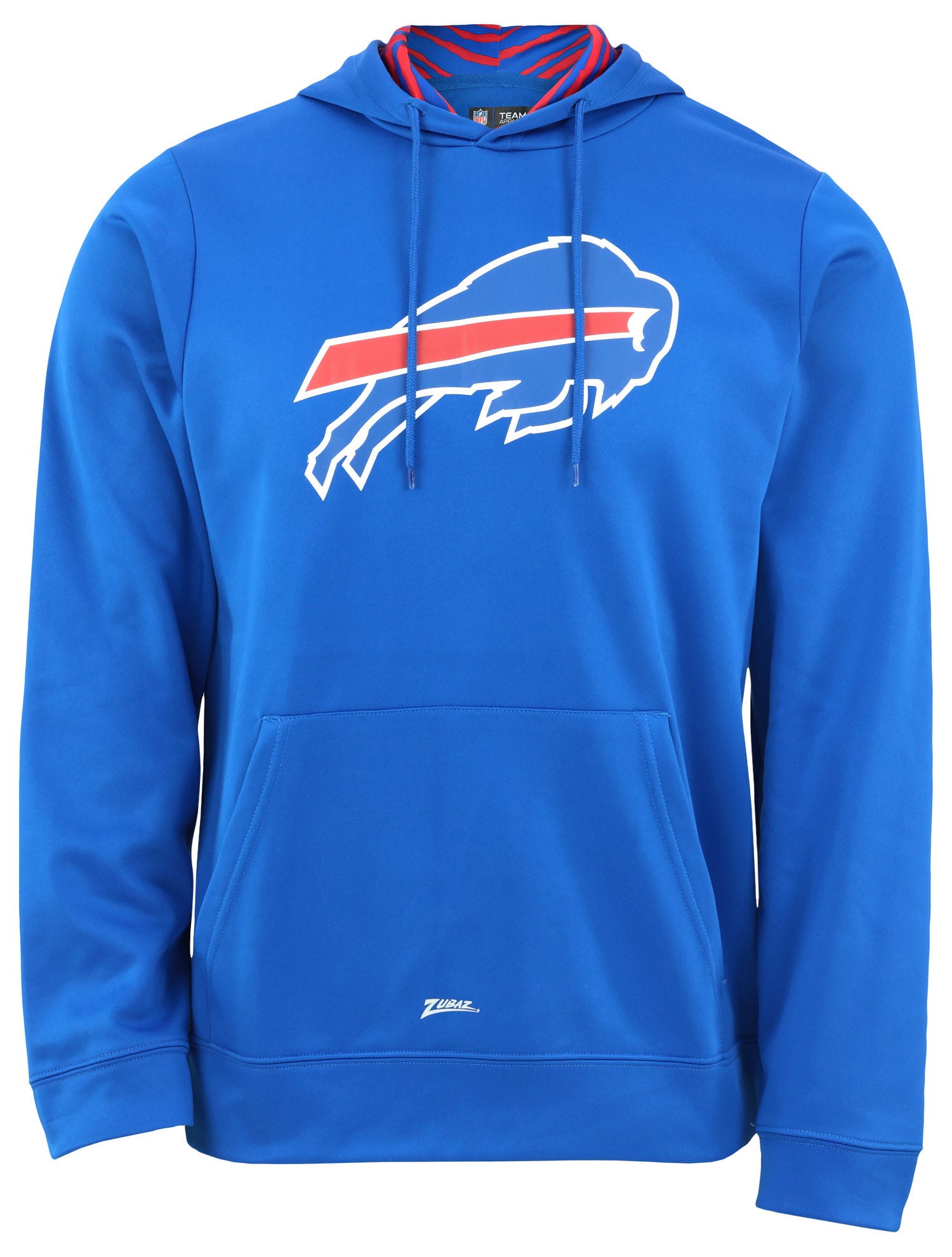 Zubaz NFL Men's Buffalo Bills Team Logo Hoodie w/ Vertical Zebra Liner