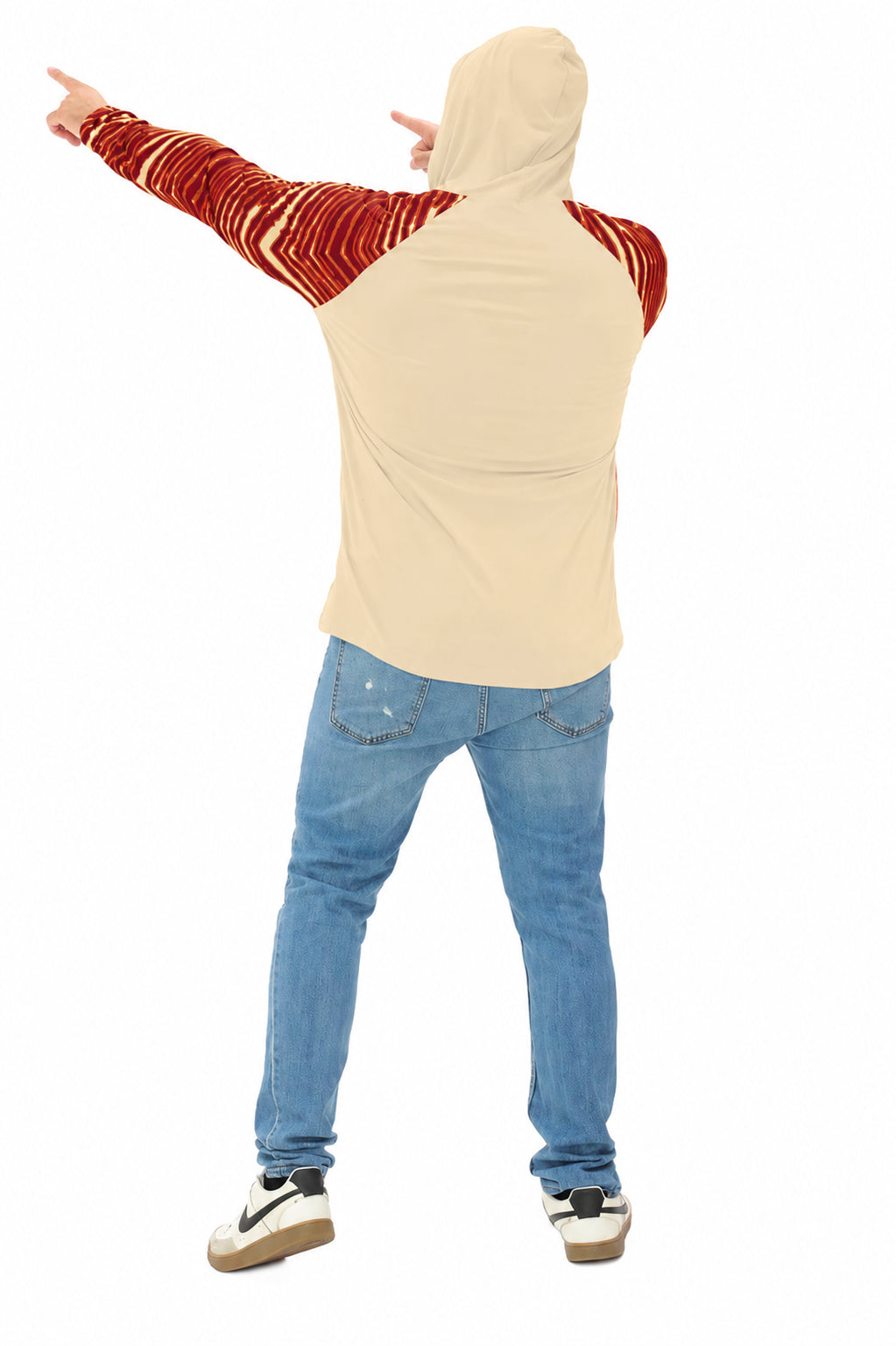 Zubaz NFL Men's Rivalry 3 Color Zebra Sleeves Lightweight Hoodie, Arizona Cardinals