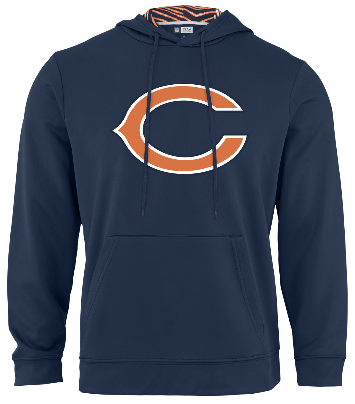 Zubaz NFL Chicago Bears Men's Team Color Primary Logo Zebra Hood-Liner Hoodie
