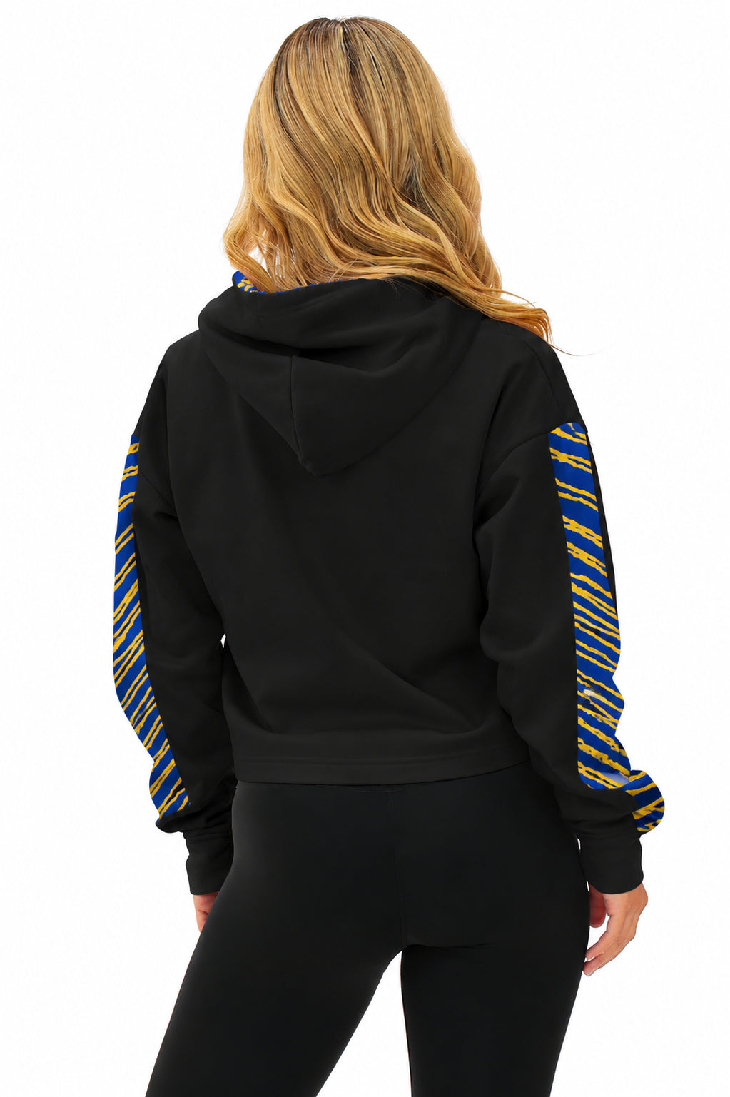 Zubaz NFL Women's Rivalry Pull Over Crop Top Hoodie - Los Angeles Rams