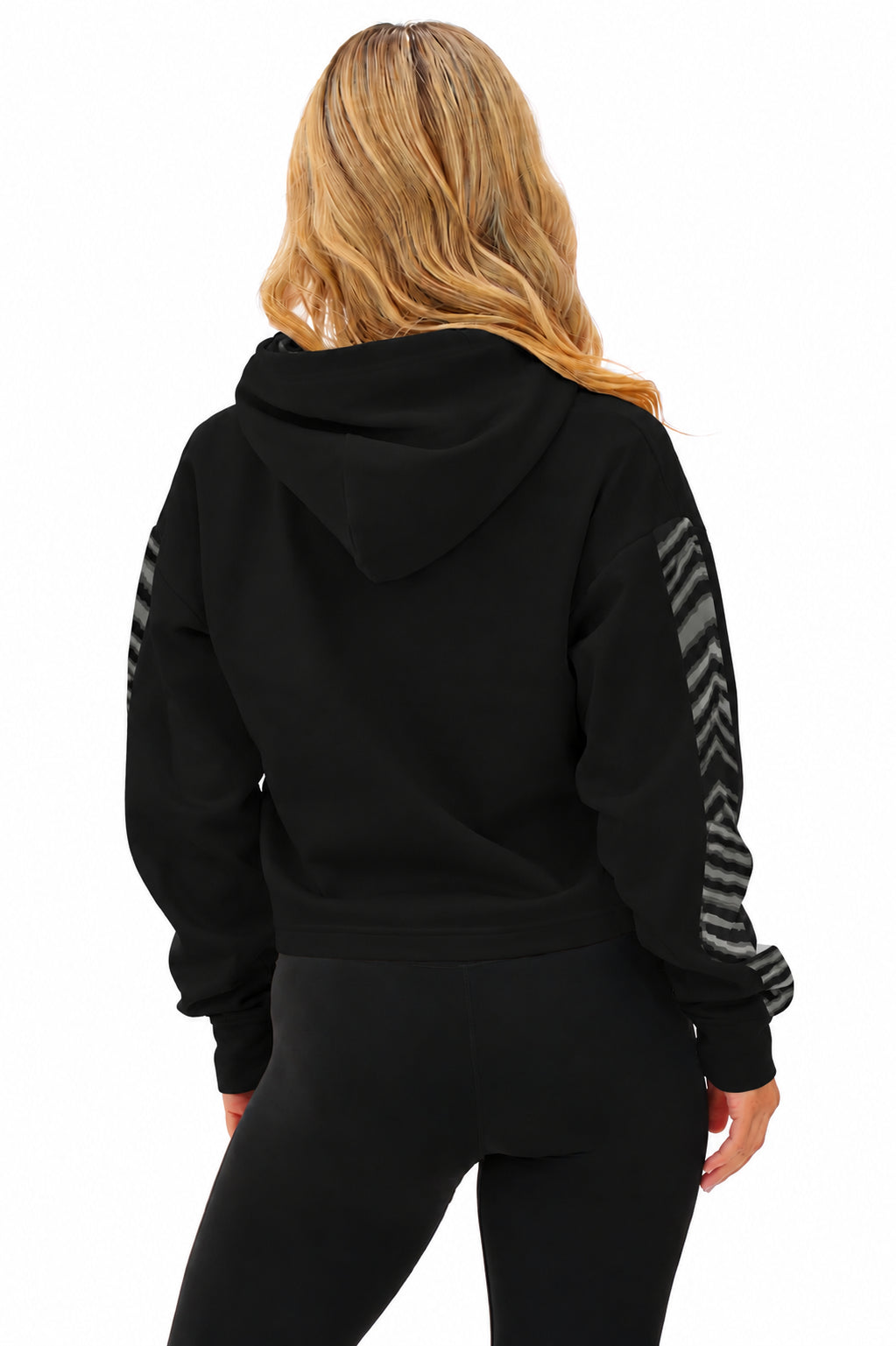 Zubaz NFL Women's Rivalry Pull Over Crop Top Hoodie - New York Jets