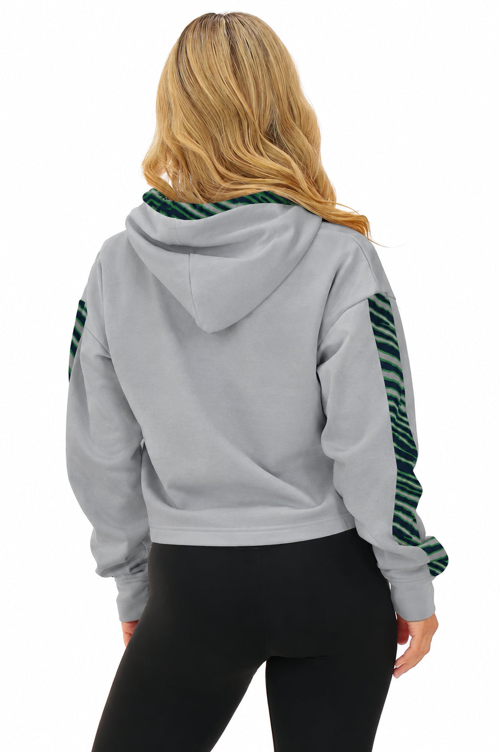 Zubaz NFL Women's Rivalry Pull Over Crop Top Hoodie - Seattle Seahawks