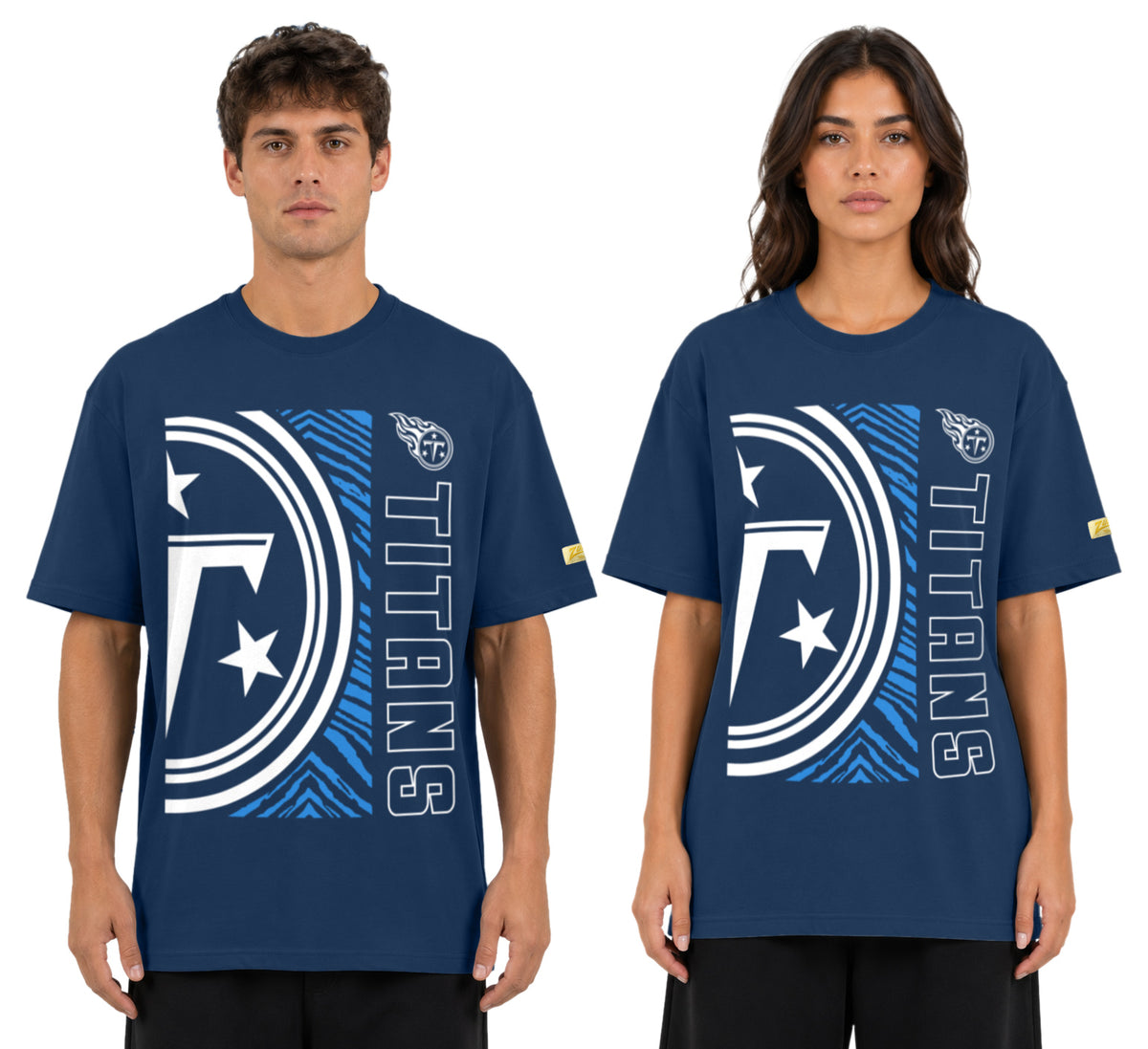 Zubaz NFL Vintage 90s MVP Graphic T-Shirt, Tennessee Titans