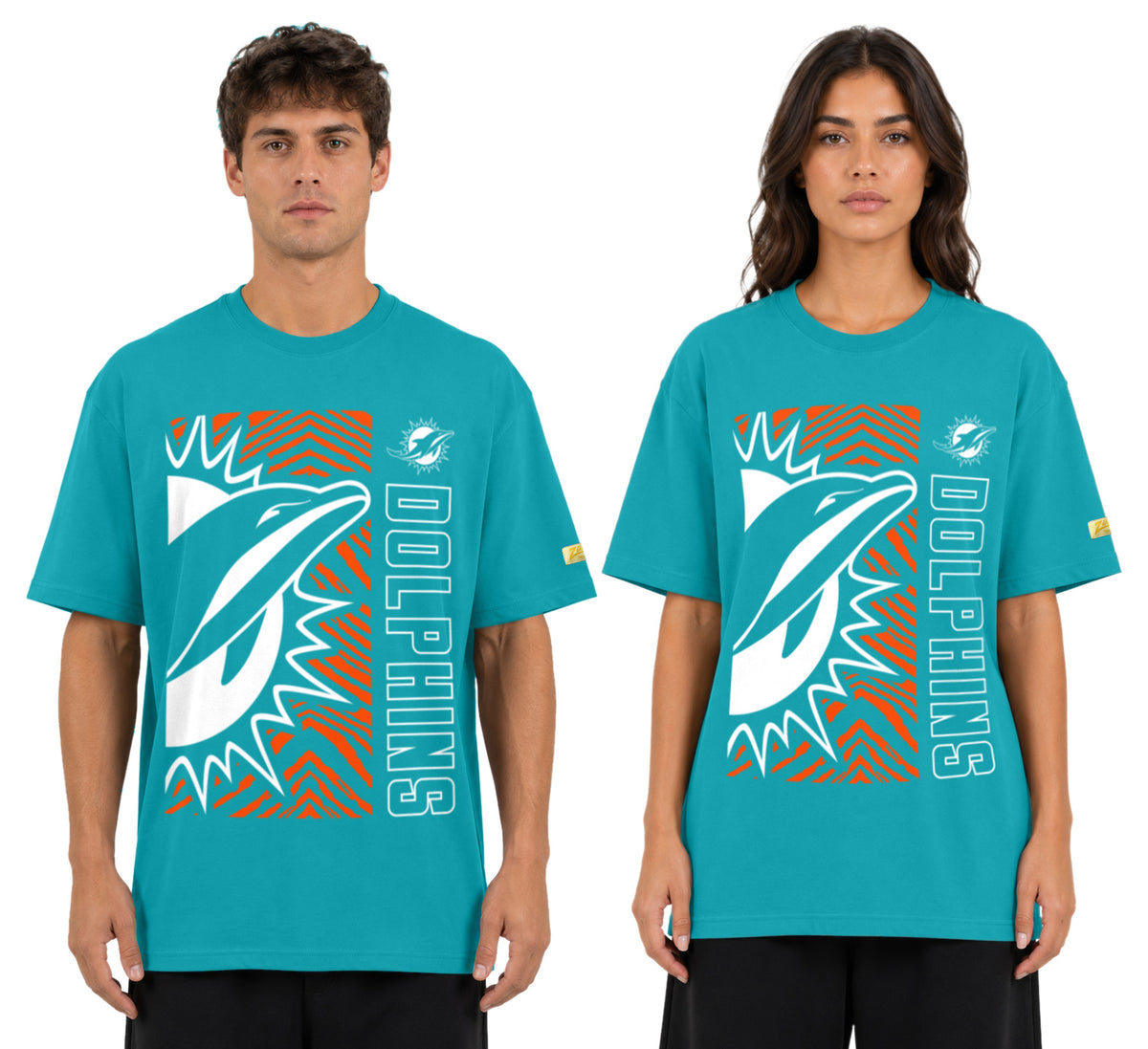 Zubaz NFL Vintage 90s MVP Graphic T-Shirt, Miami Dolphins