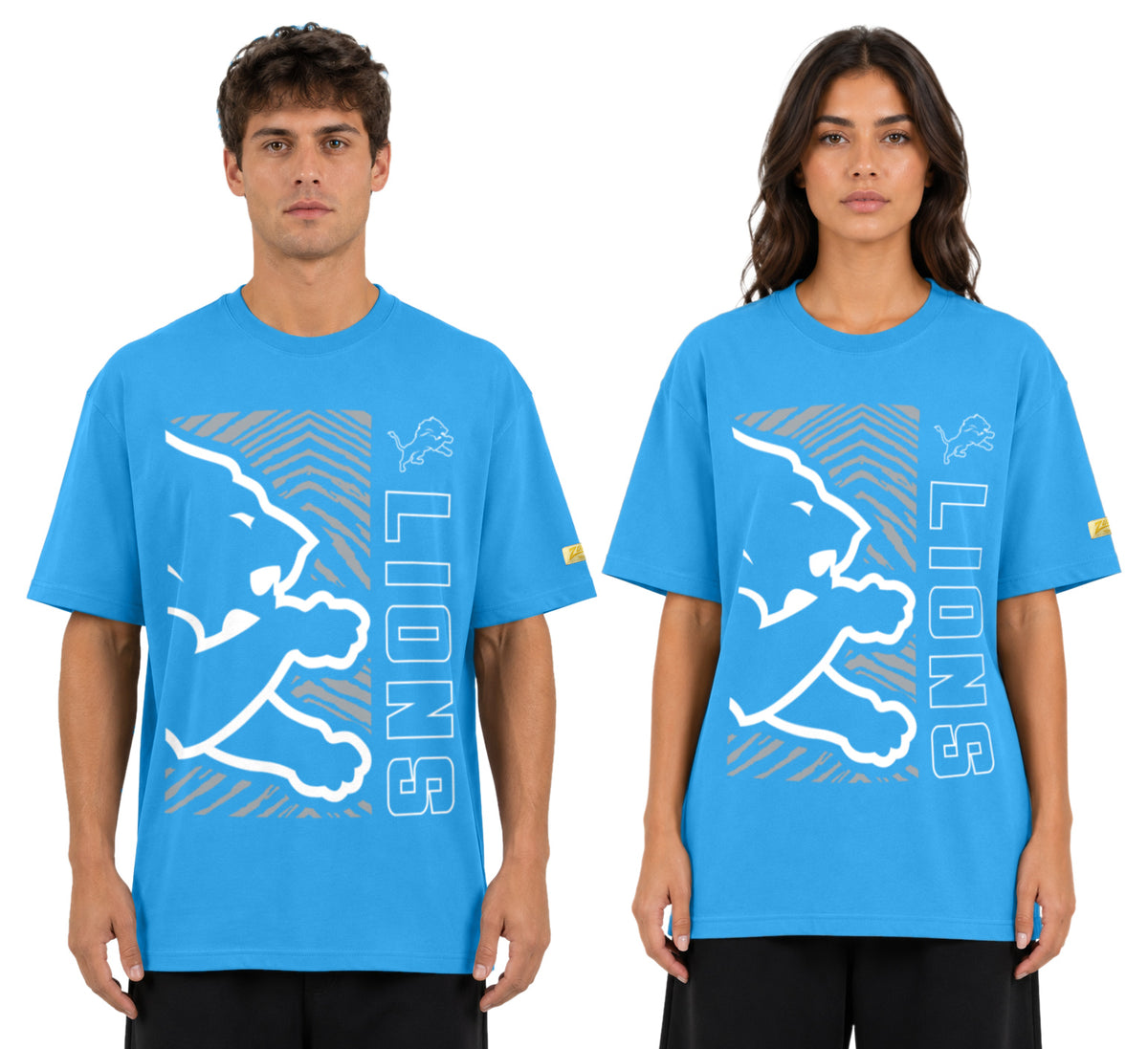 Zubaz NFL Vintage 90s MVP Graphic T-Shirt, Detroit Lions
