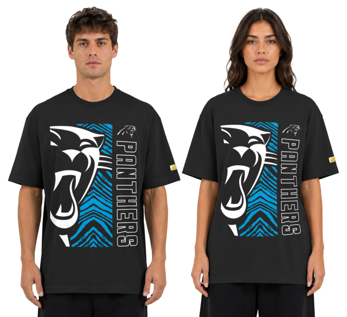 Zubaz NFL Vintage 90s MVP Graphic T-Shirt, Carolina Panthers