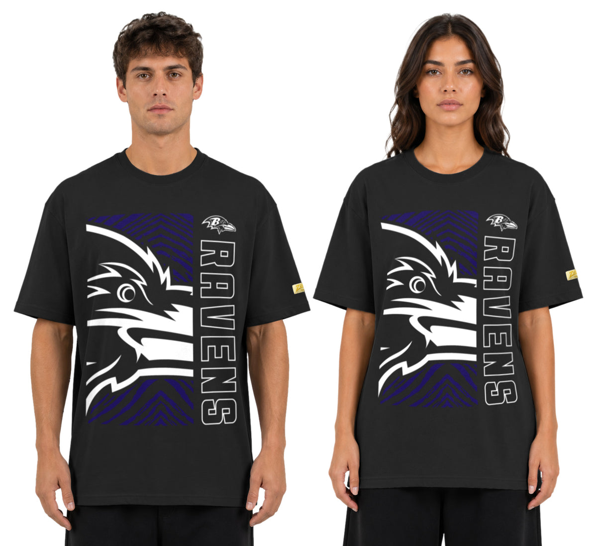 Zubaz NFL Vintage 90s MVP Graphic T-Shirt, Baltimore Ravens