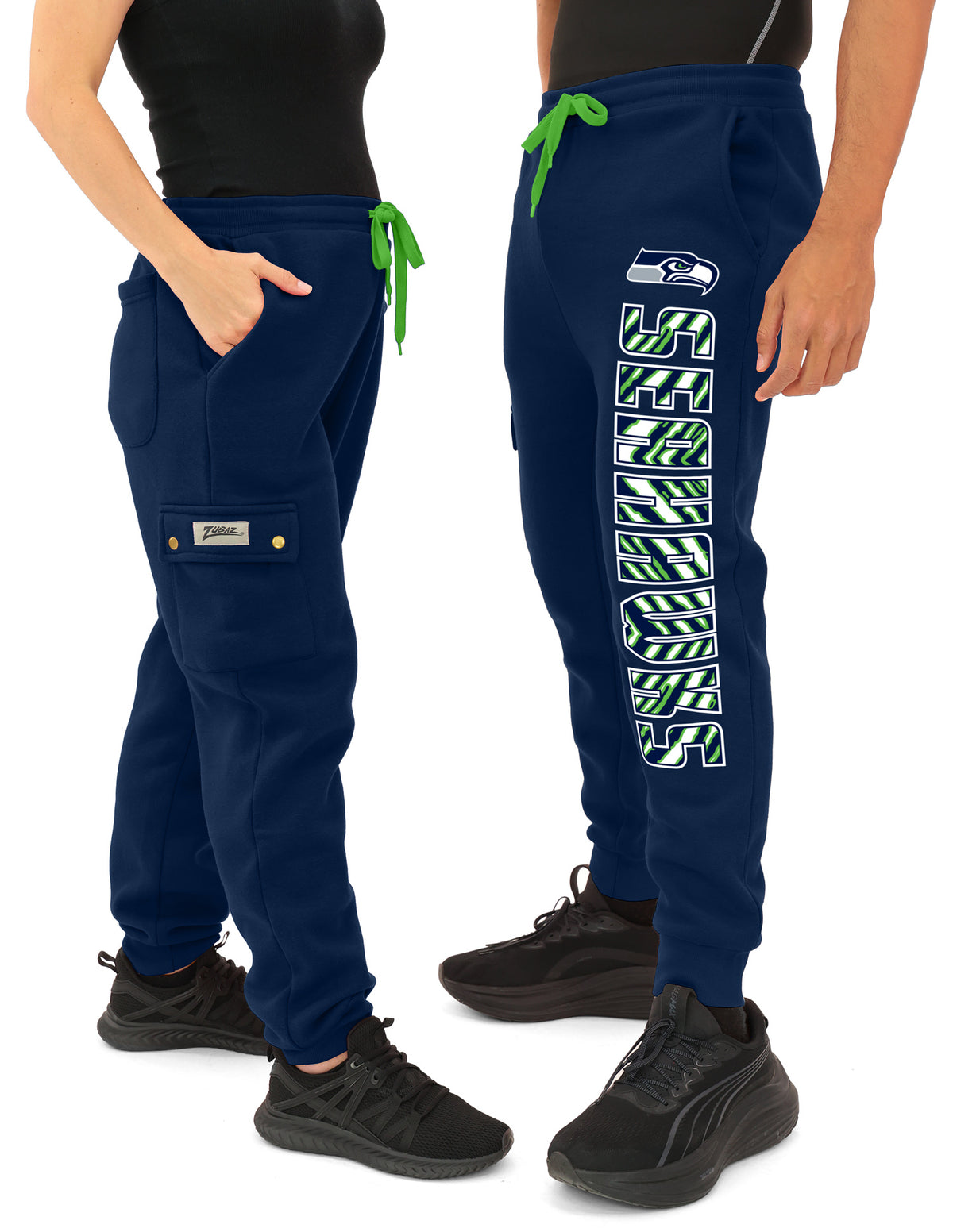 Zubaz NFL Seattle Seahawks Men's Team Color Cargo Joggers