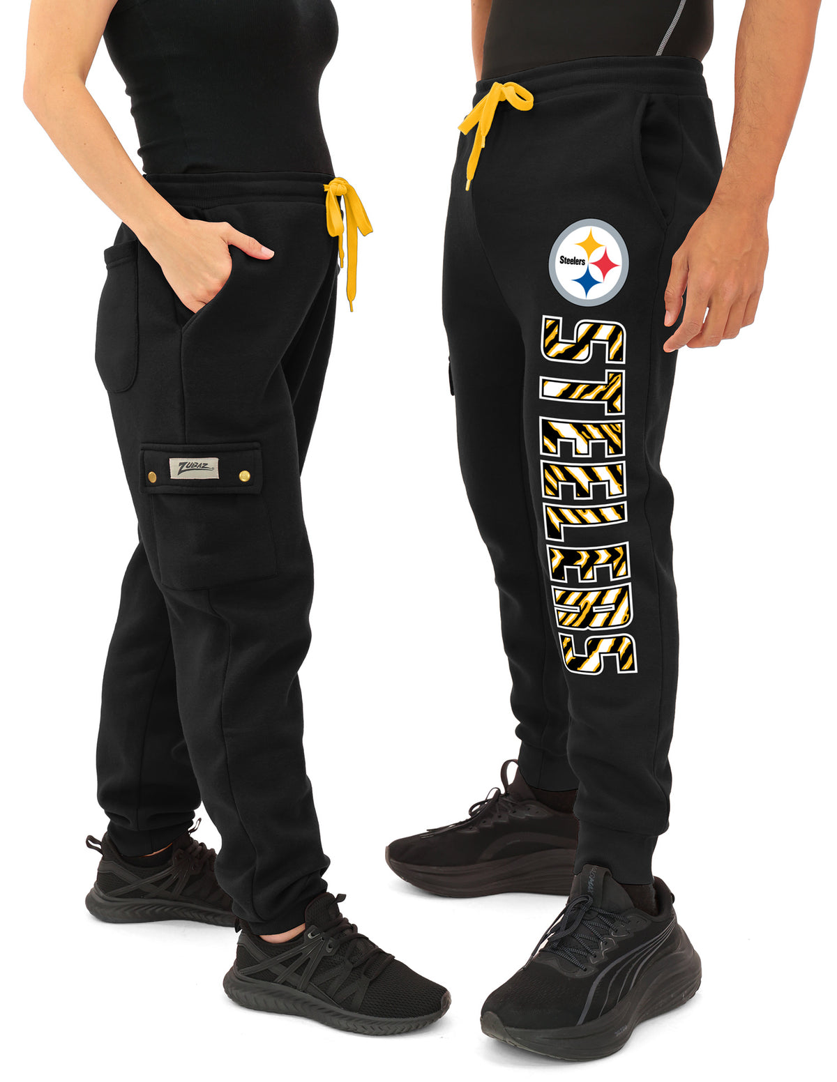 Zubaz NFL Pittsburgh Steelers Men's Team Color Cargo Joggers